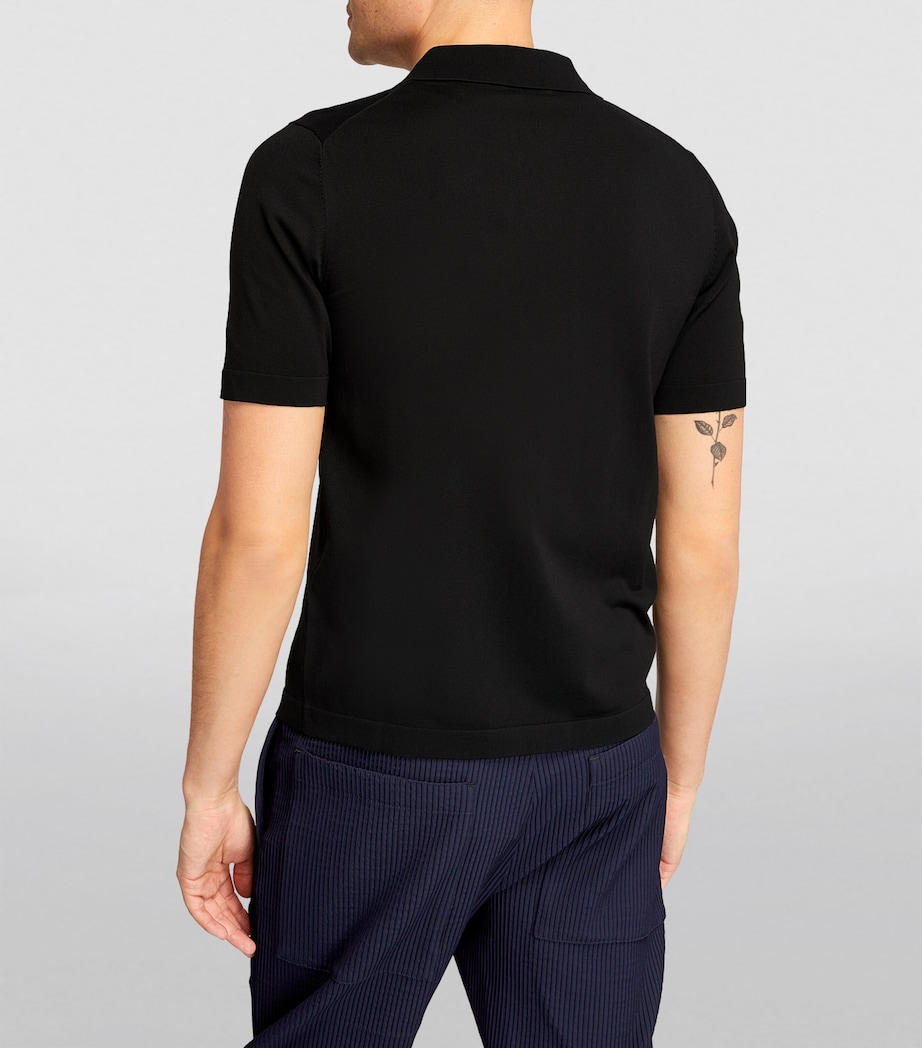 Half-Zip Polo Shirt BLACK Image 4