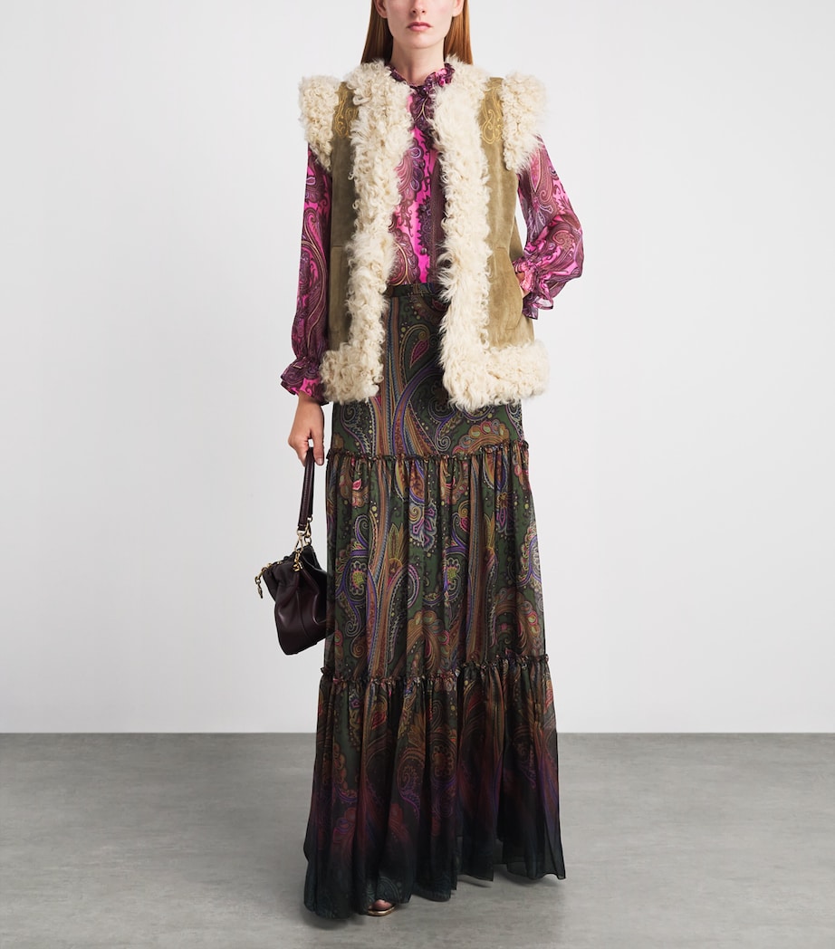 Etro Womens Silk Paisley Blouse Print/pink Bs Image 2