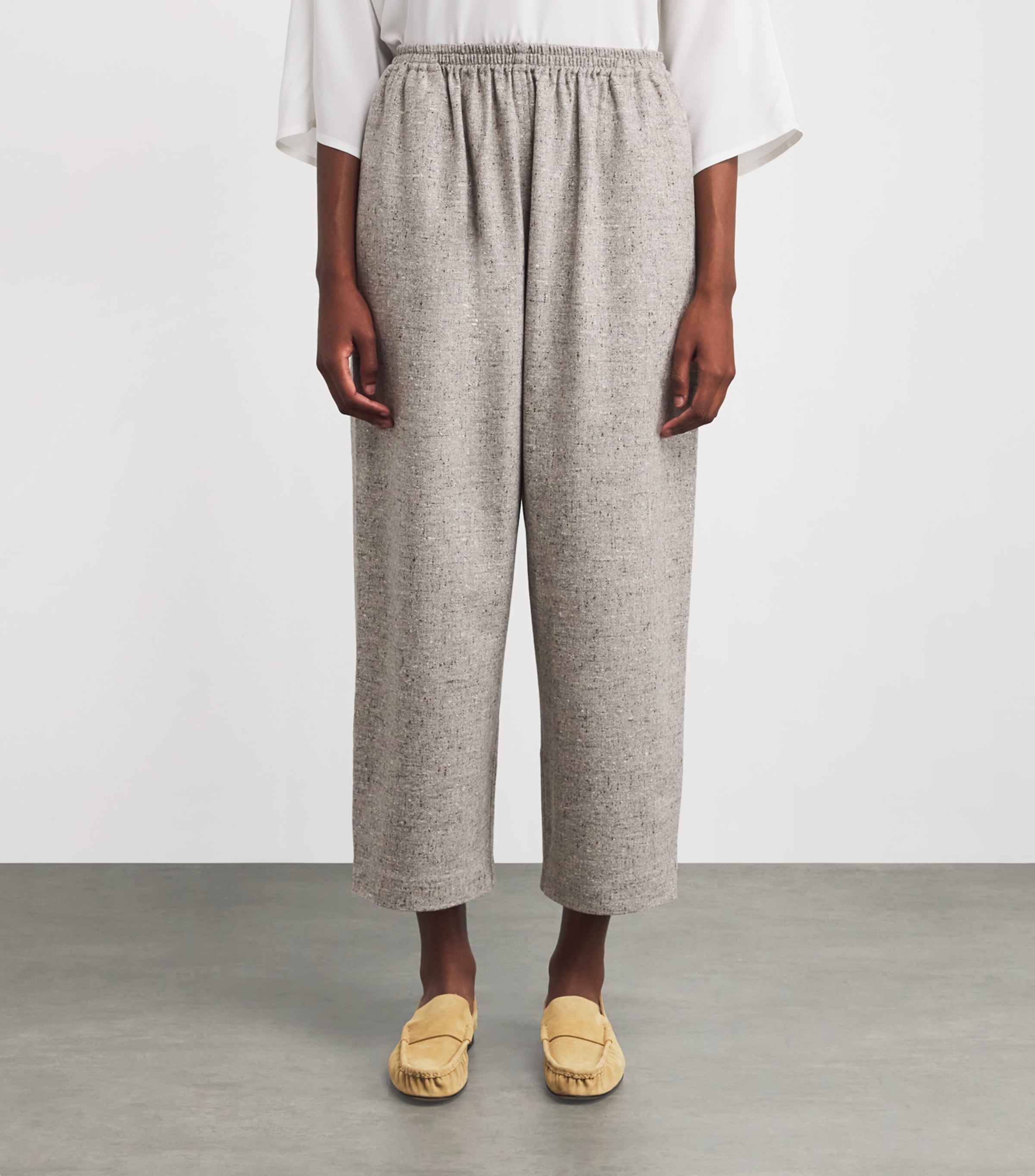 Wool Japanese Trousers STONE Image 3