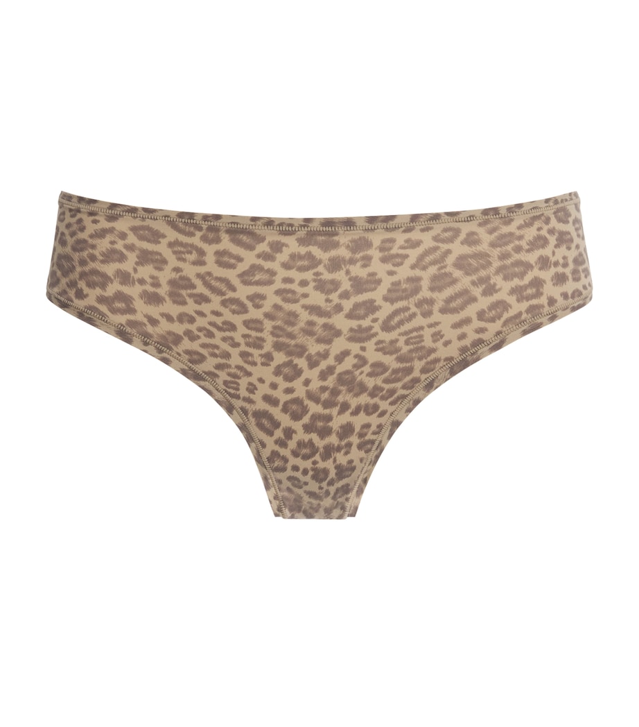 Skims Womens Fits Everybody Thong Desert Lprd Ink Prnt Image 1