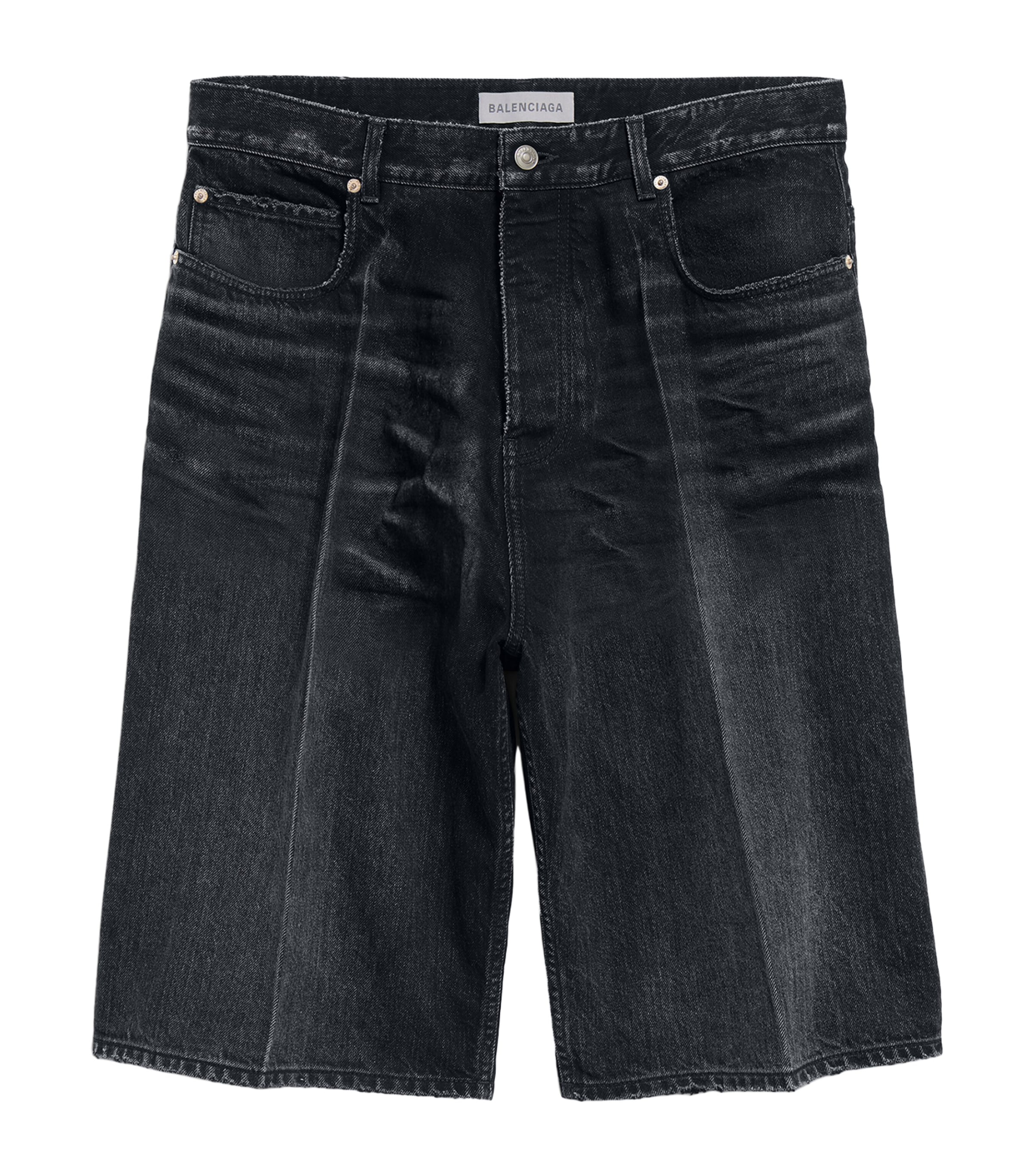 Balenciaga Mens Stay Press Denim Shorts Image 1