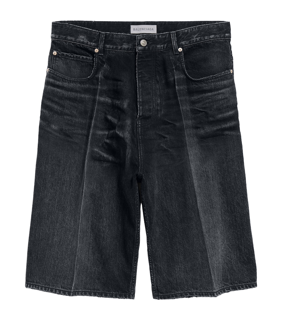 Balenciaga Mens Stay Press Denim Shorts Image 1