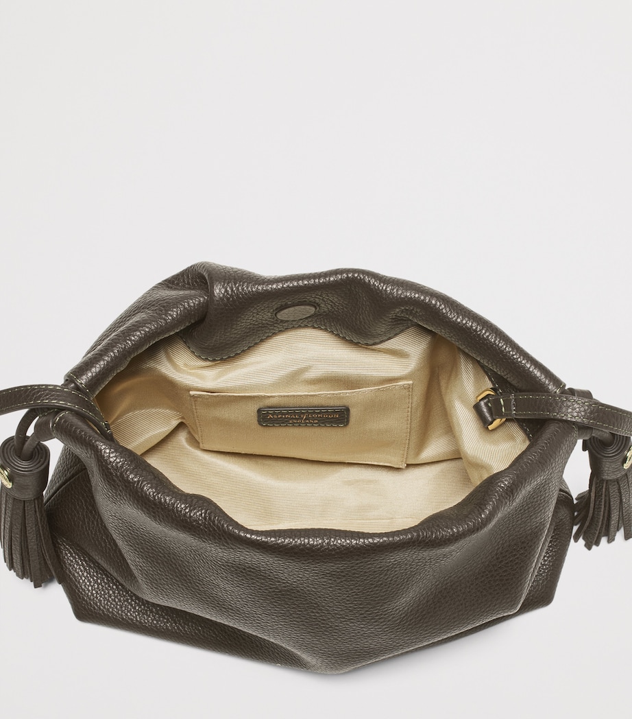 Leather East West Hudson Cross-Body Bag DARKBROWN Image 4