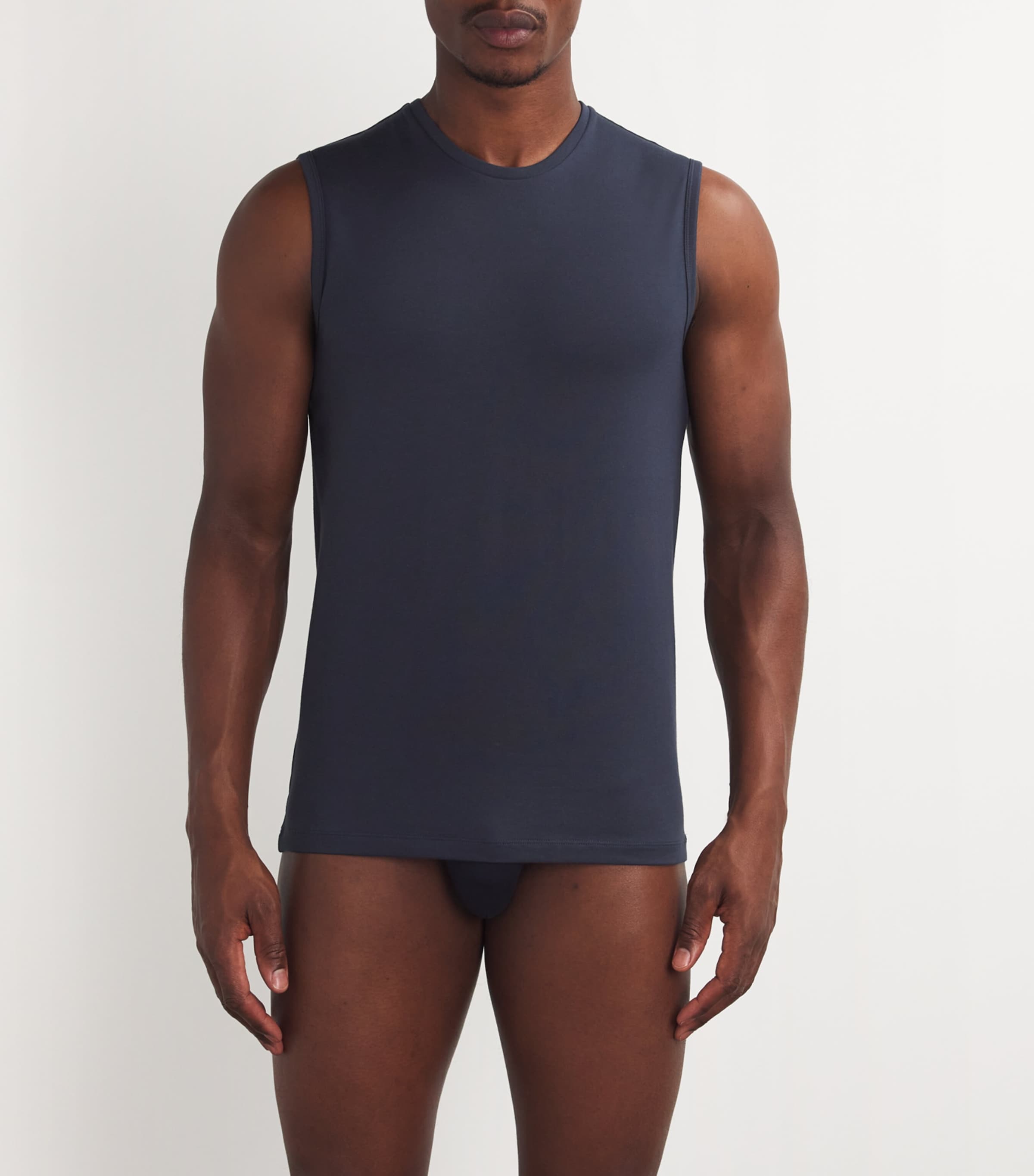 Cotton-Blend Daily Comfort Muscle Shirt (Pack of 2) 6366/MIDNIGHT Image 6