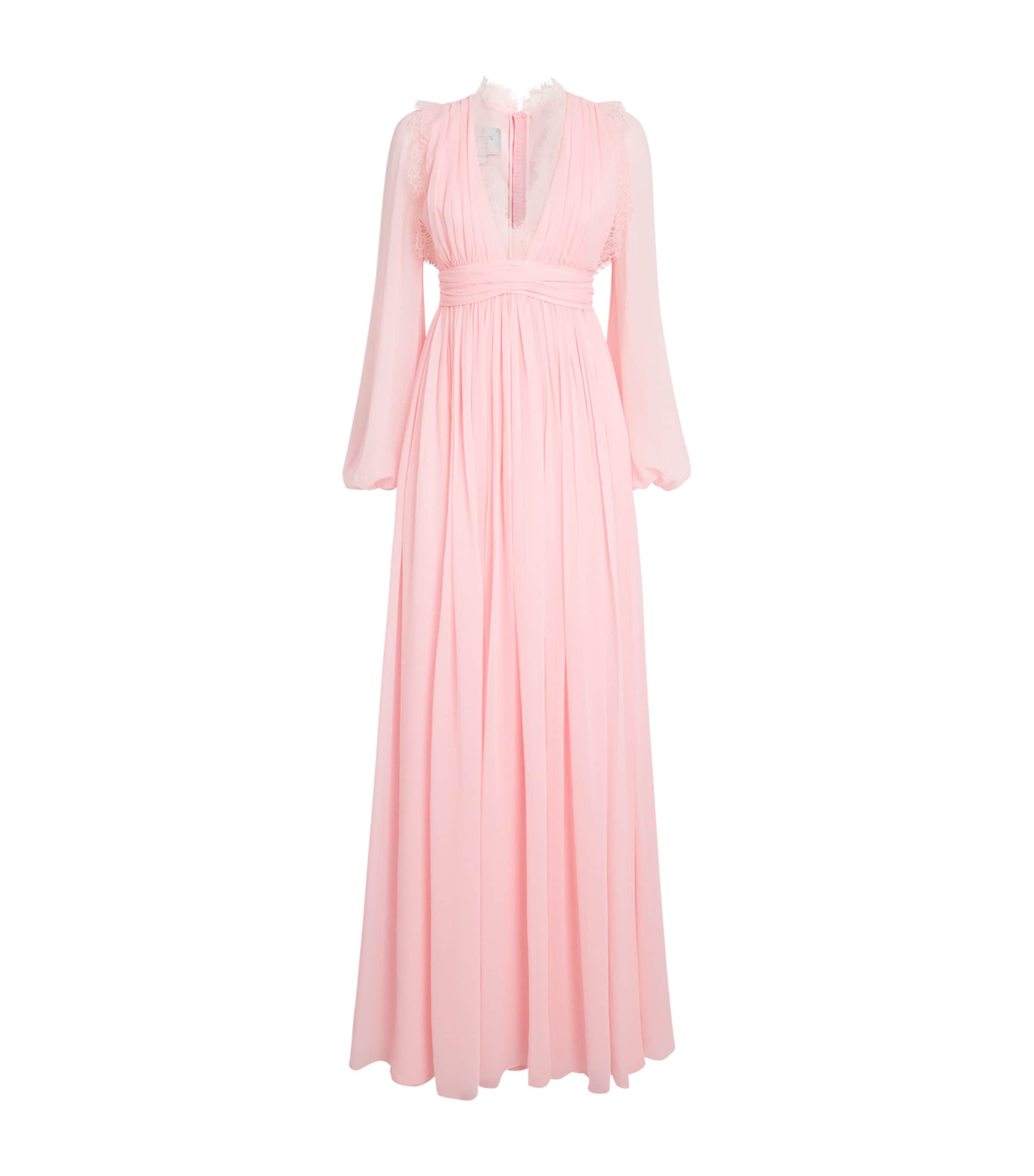 Silk Lace-Trim Maxi Dress 4504 QUARTZ ROSE Image 1