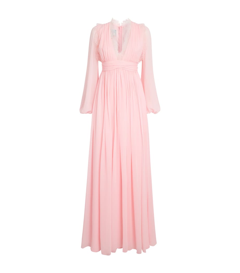 Silk Lace-Trim Maxi Dress 4504 QUARTZ ROSE Image 1