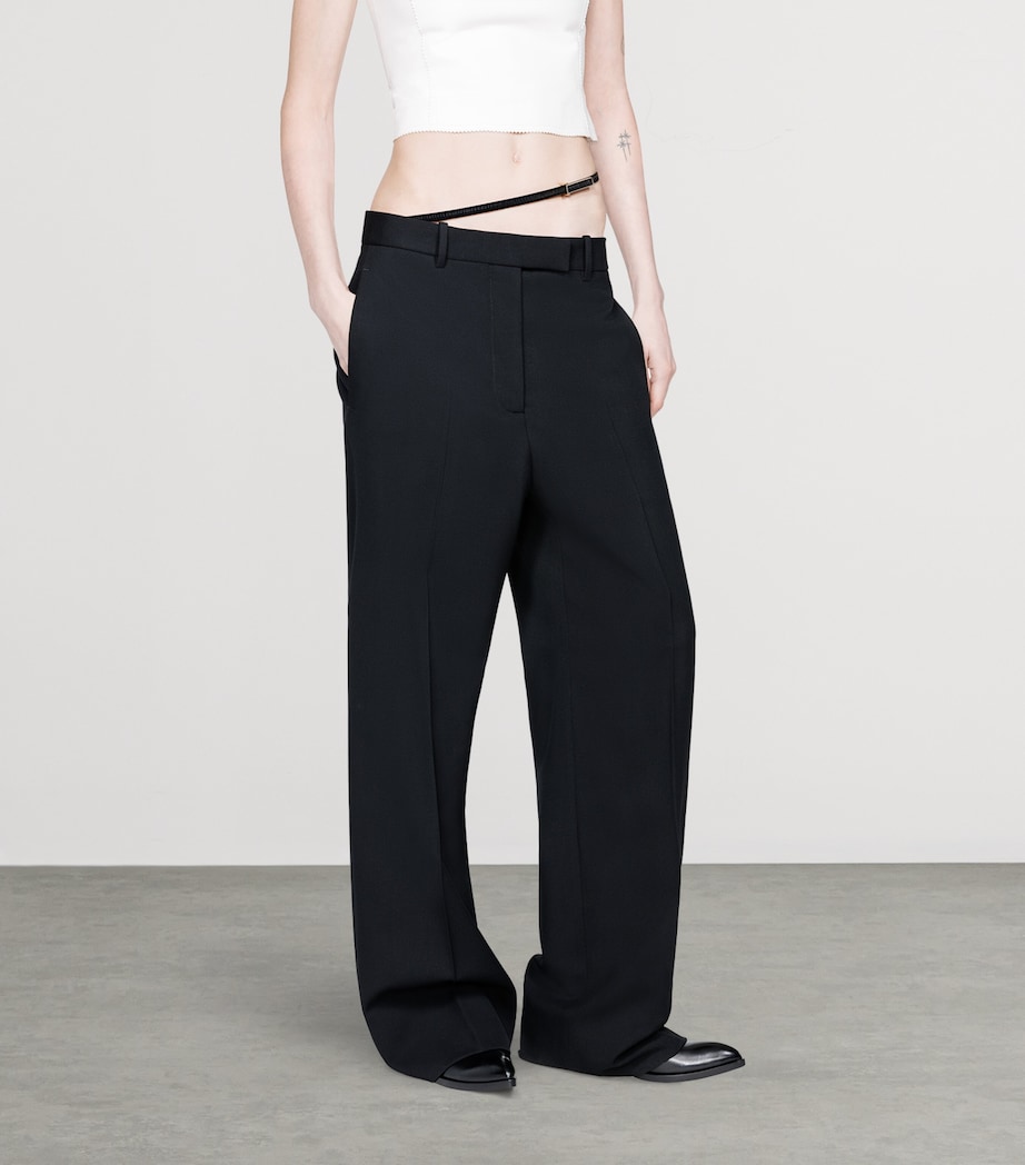TOM FORD Womens Virgin Wool Belted Trousers Naa Image 3