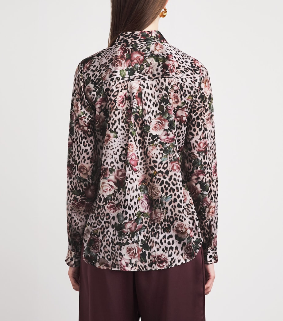 L'Agence Womens Silk Printed Tyler Blouse Mlti S Rse Chtah Image 5