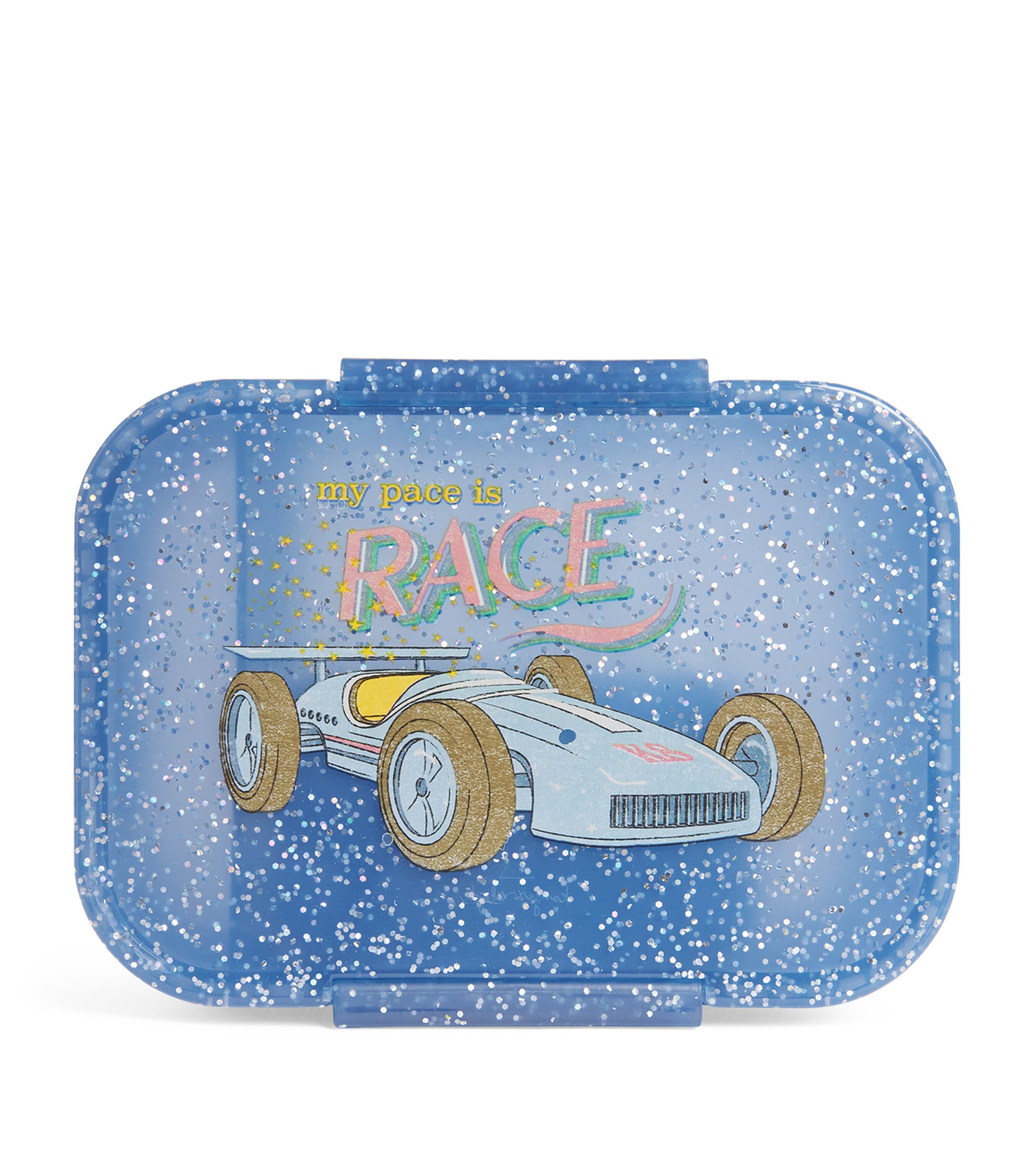 Konges Slojd Glitter Race Car Lunch Box In Blue