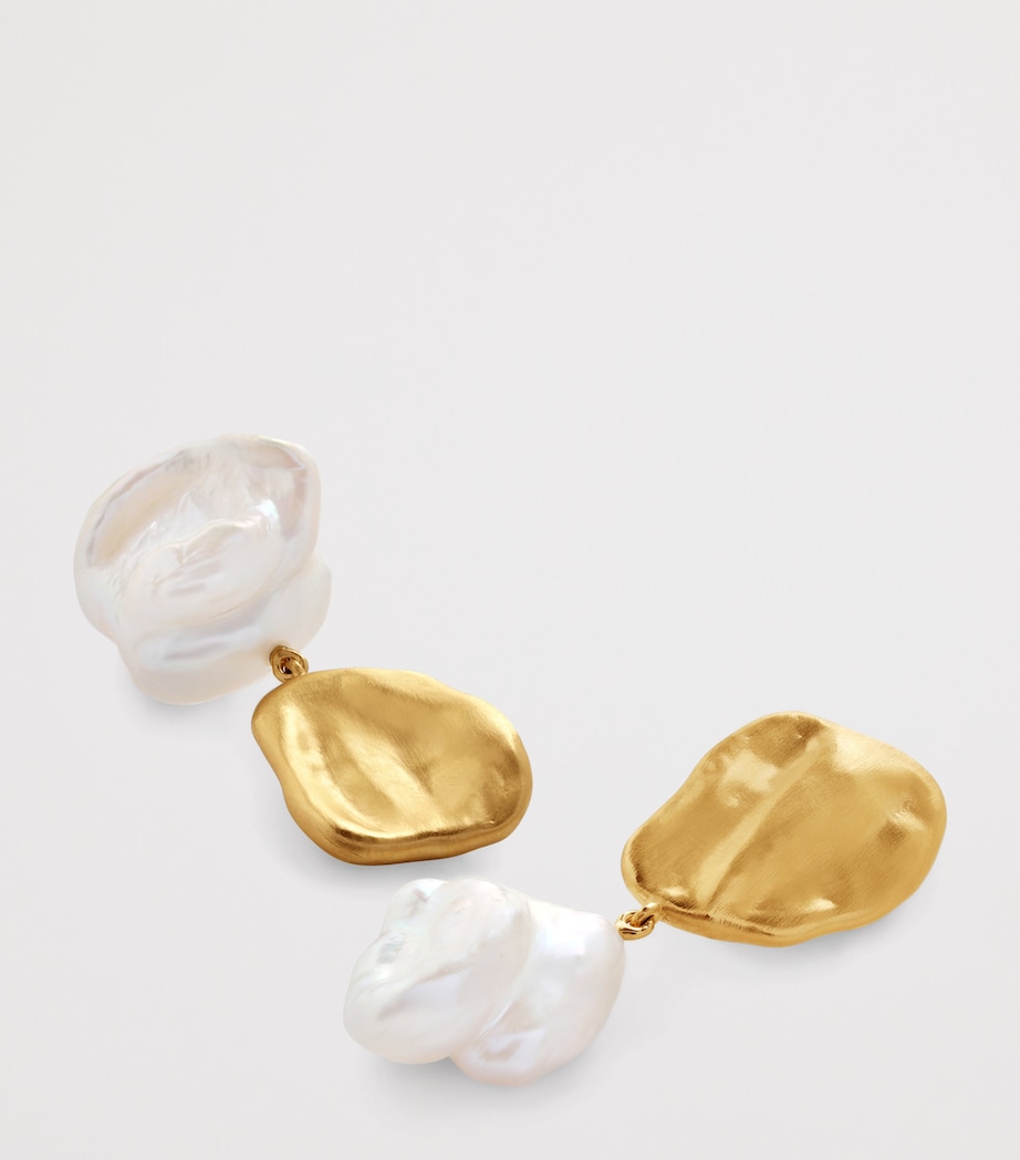 Monica Vinader x Amy Powney Gold Vermeil and Pearl Earrings Gold Vermeil Image 2
