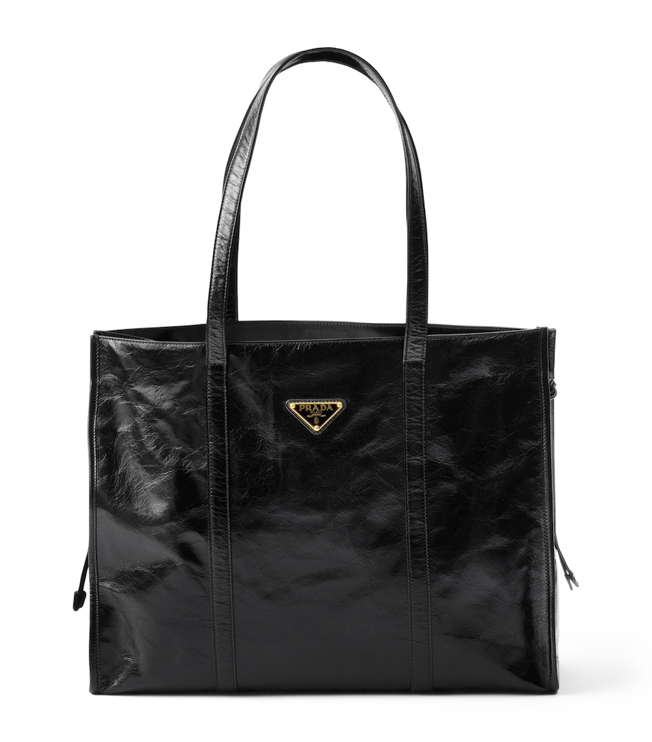 Prada Large Leather Tote Bag Image 1