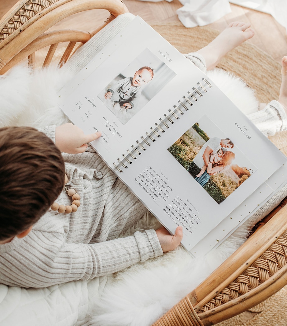 Blush and Gold Safari Baby Memory Book Ivory/beige, Gold Image 10