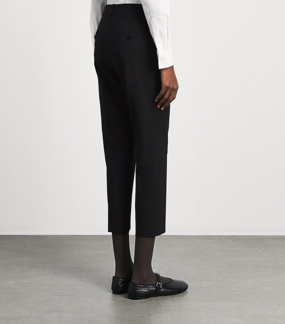Theory Womens Stretch-Wool Cropped Treeca Trousers Black Image 5