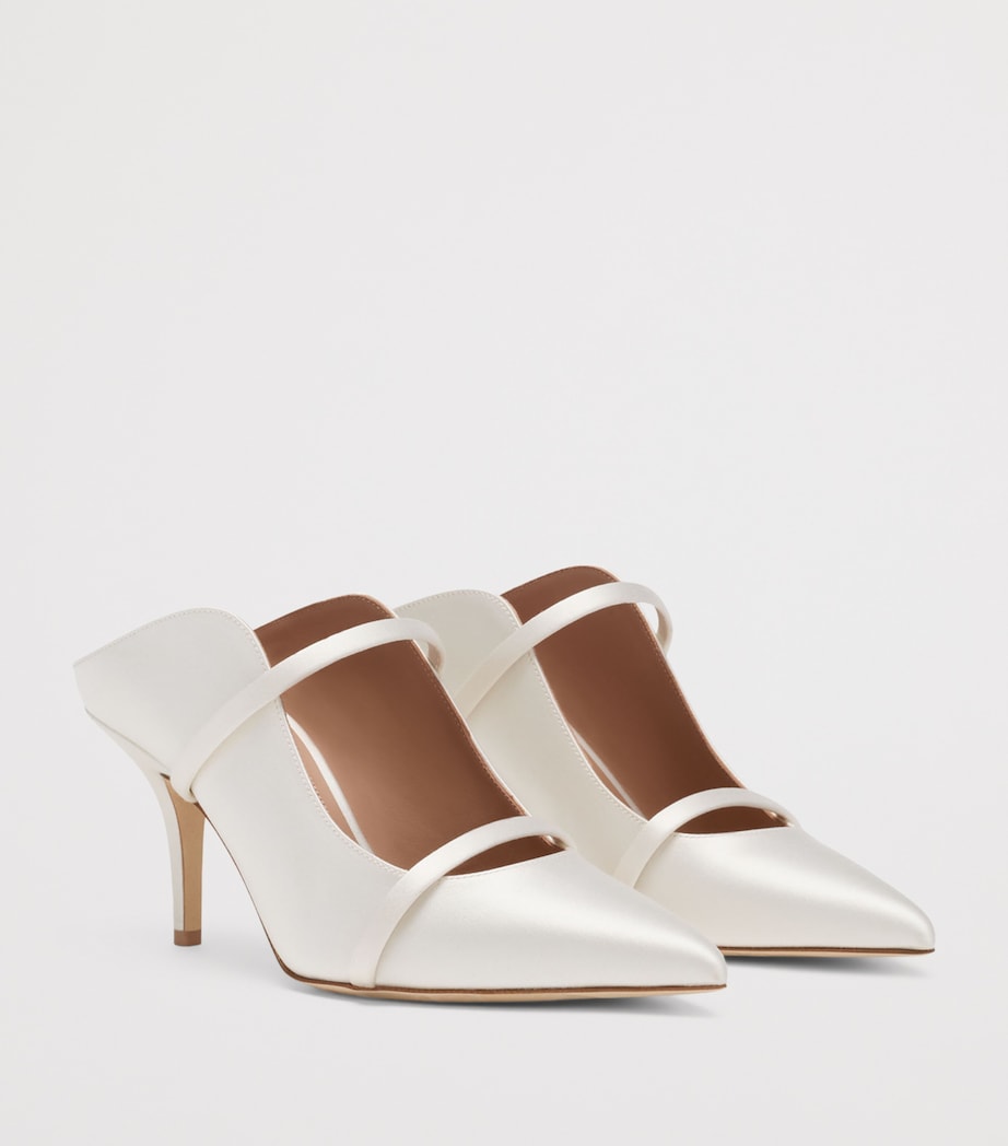 Malone Souliers Satin Maureen Mules 70 Ivory Image 3