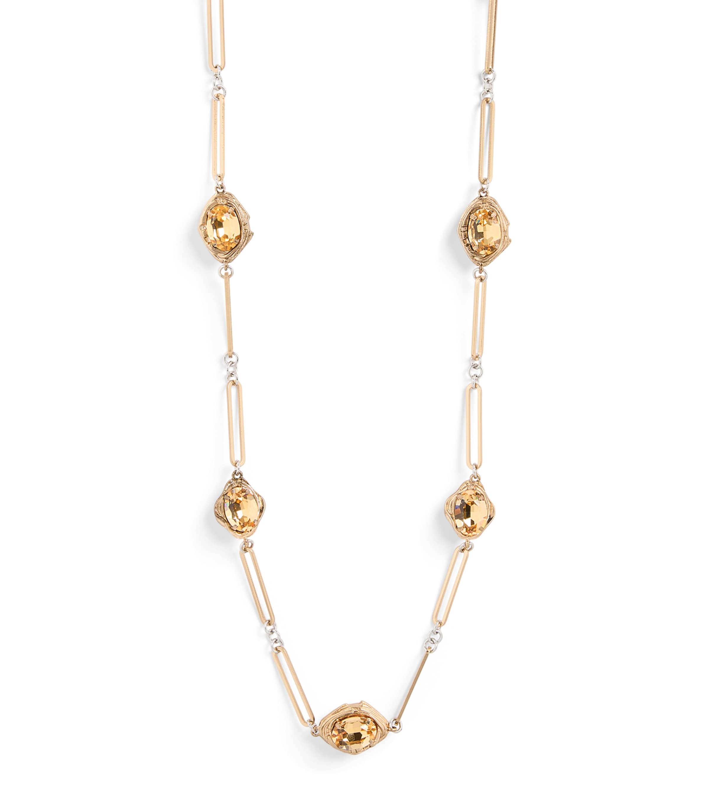 Weekend Max Mara Crystal-embellished Necklace In Yellow