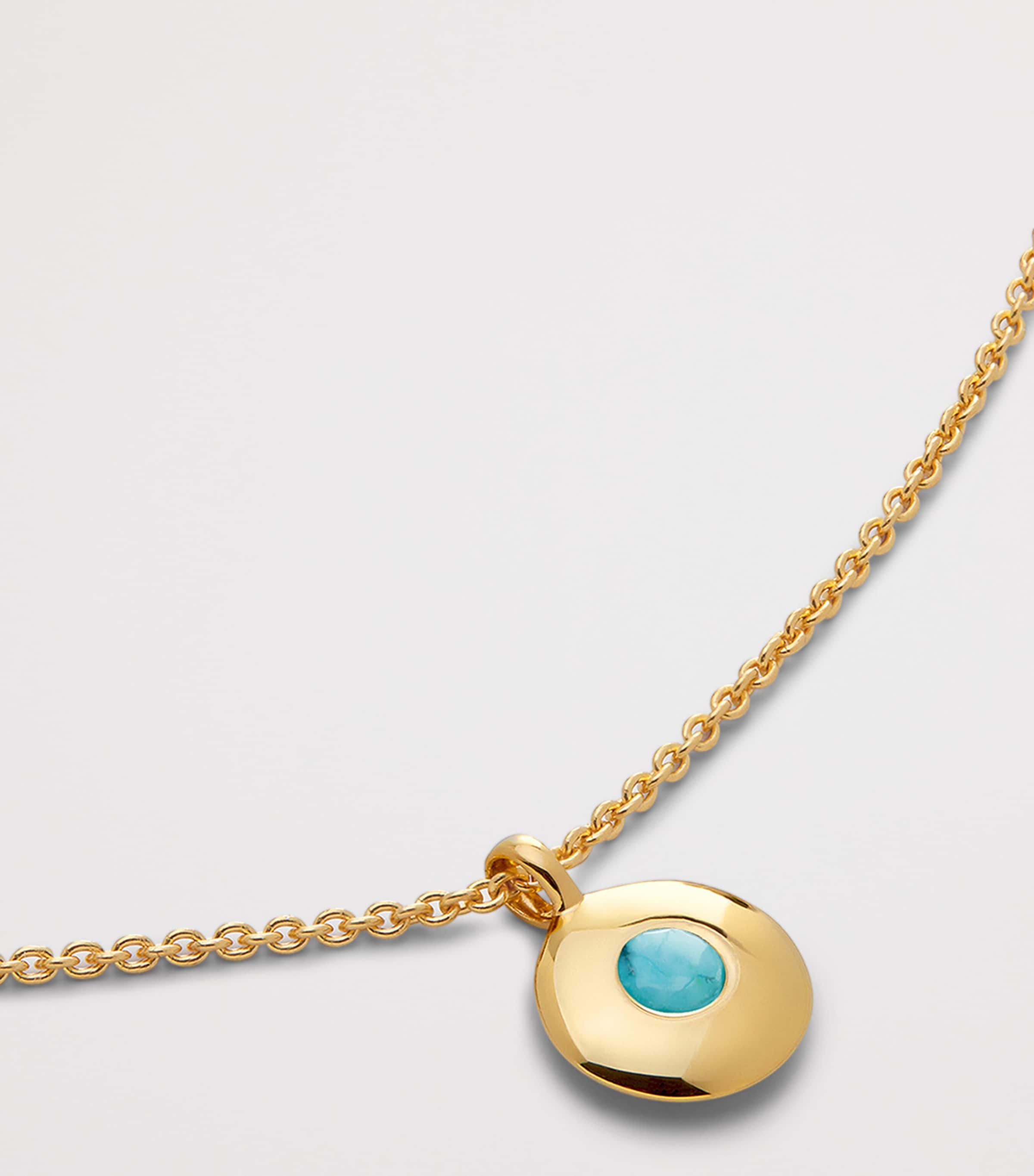Monica Vinader Gold Vermeil and Turqouise May Birthstone Necklace Gold Vermeil Image 3