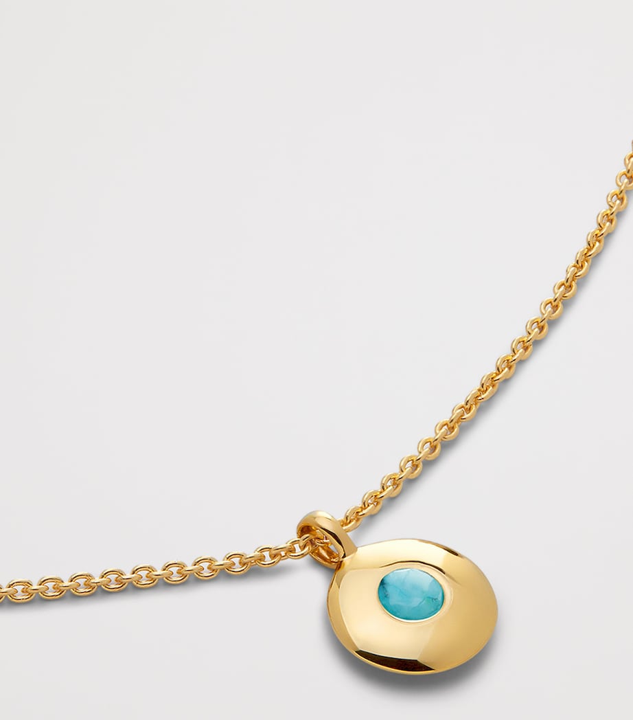 Monica Vinader Gold Vermeil and Turqouise May Birthstone Necklace Gold Vermeil Image 3