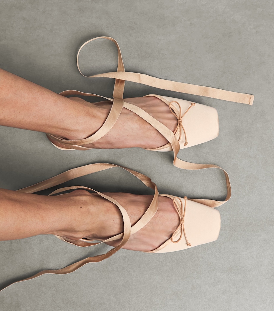 Christian Louboutin Cassia Lace-Up Satin Ballet Flats Image 4