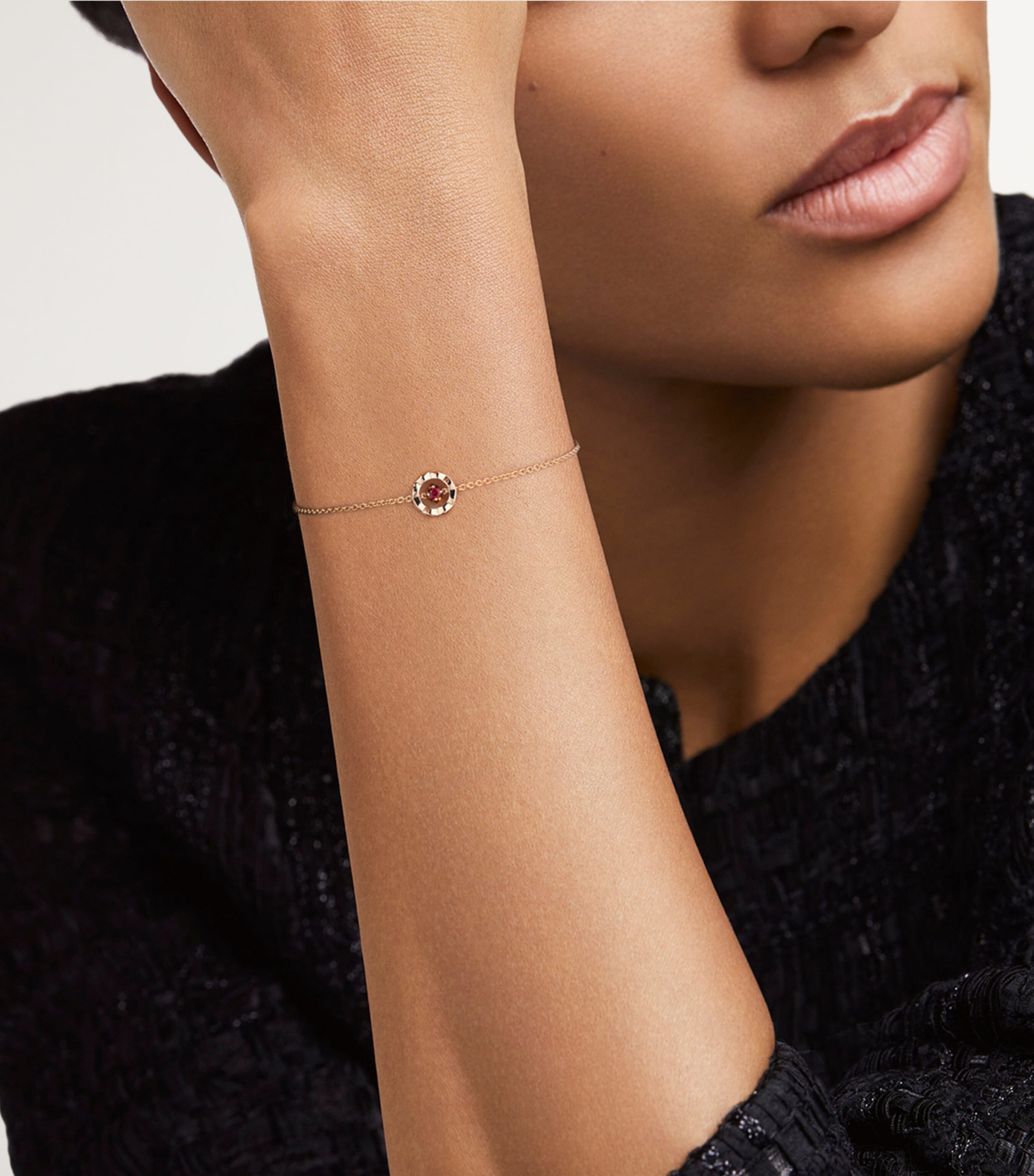 Beige Gold and Ruby Coco Crush Bracelet BEIGE Image 2