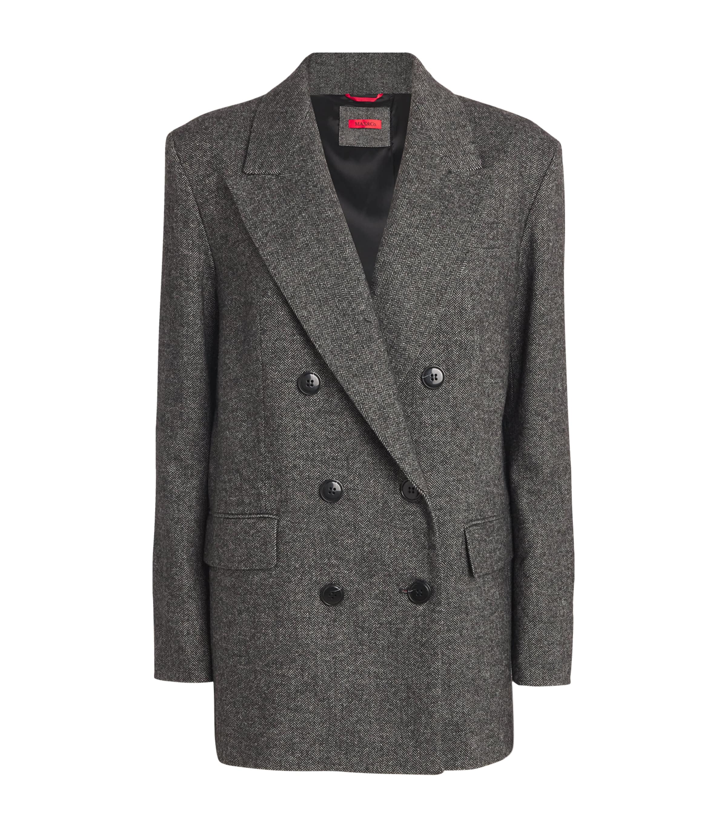 MAX & CO WOOL-BLEND DOUBLE-BREASTED BLAZER 