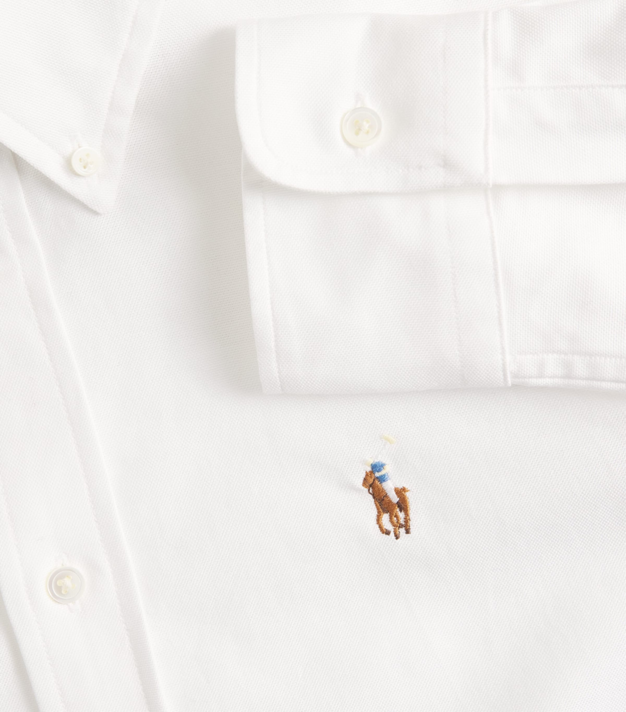 Polo Ralph Lauren Womens Slim-Fit Oxford Shirt Bsr White Image 6