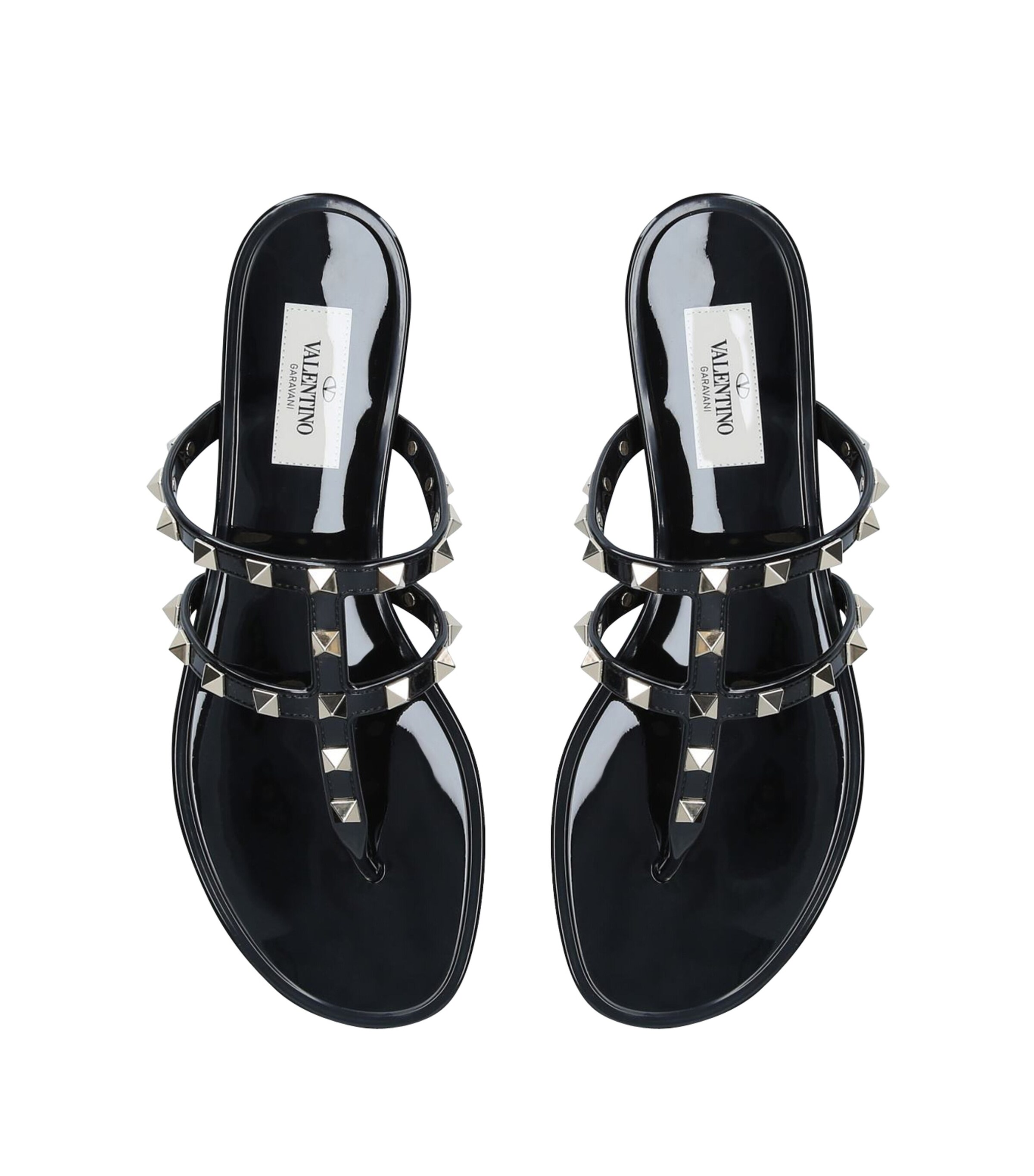 Valentino Garavani Rubber Rockstud Sandals Black Image 6