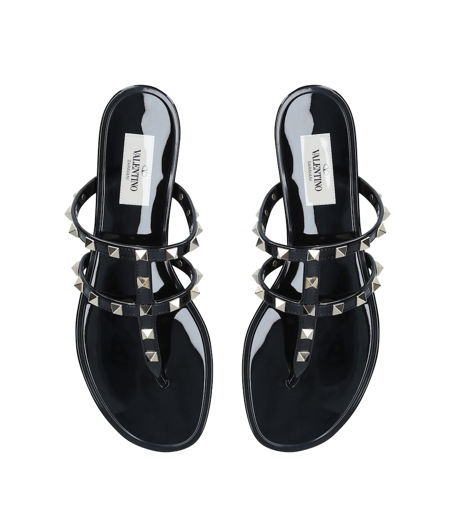 Valentino Garavani Rubber Rockstud Sandals Black Image 6