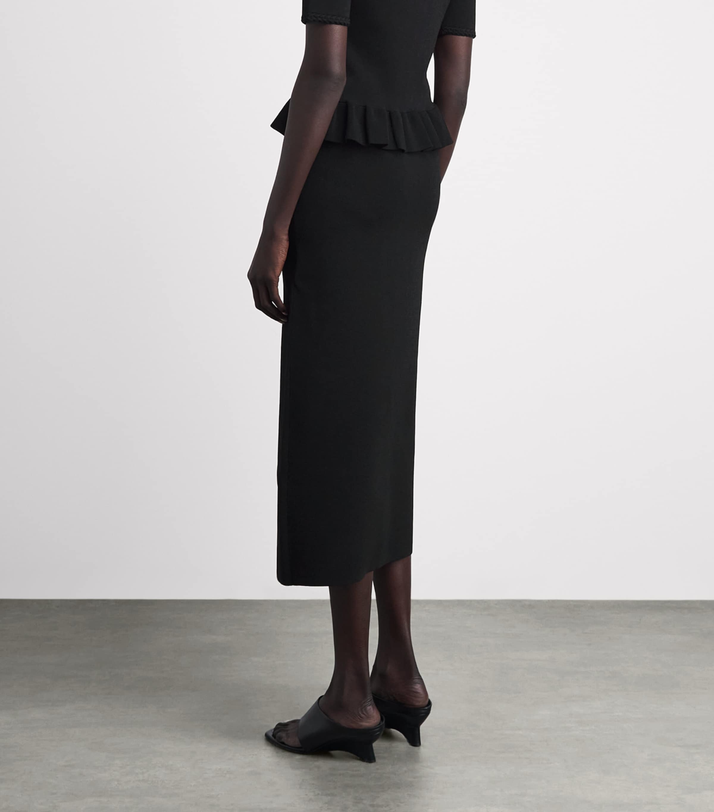 Claudie Pierlot Womens Braid-Detail Midi Skirt Black Image 5