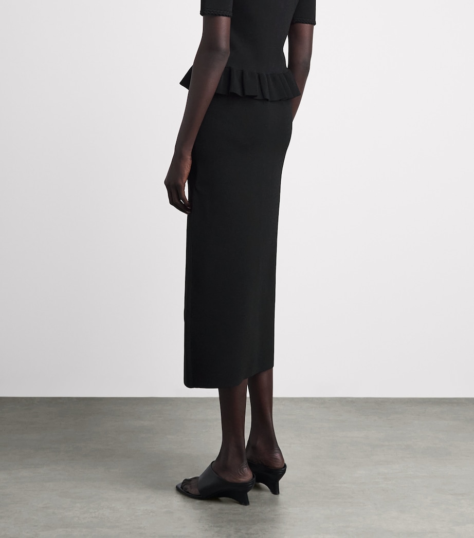 Claudie Pierlot Womens Braid-Detail Midi Skirt Black Image 5