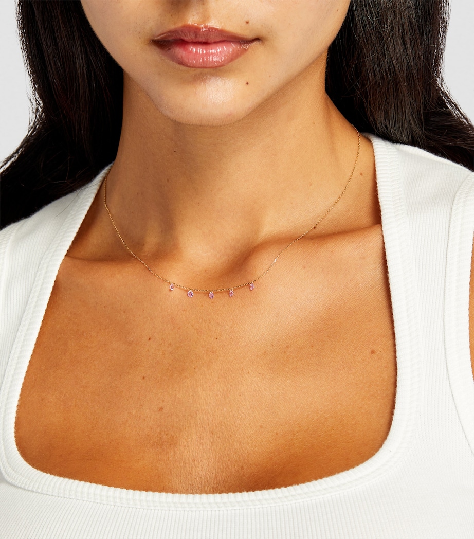 Yellow Gold and Sapphire La Vie en Rose Necklace YELLOW GOLD Image 4