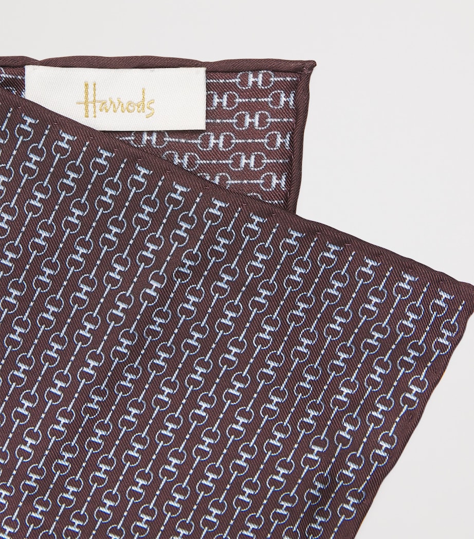 Harrods Silk Pocket Square Burgundy Image 2