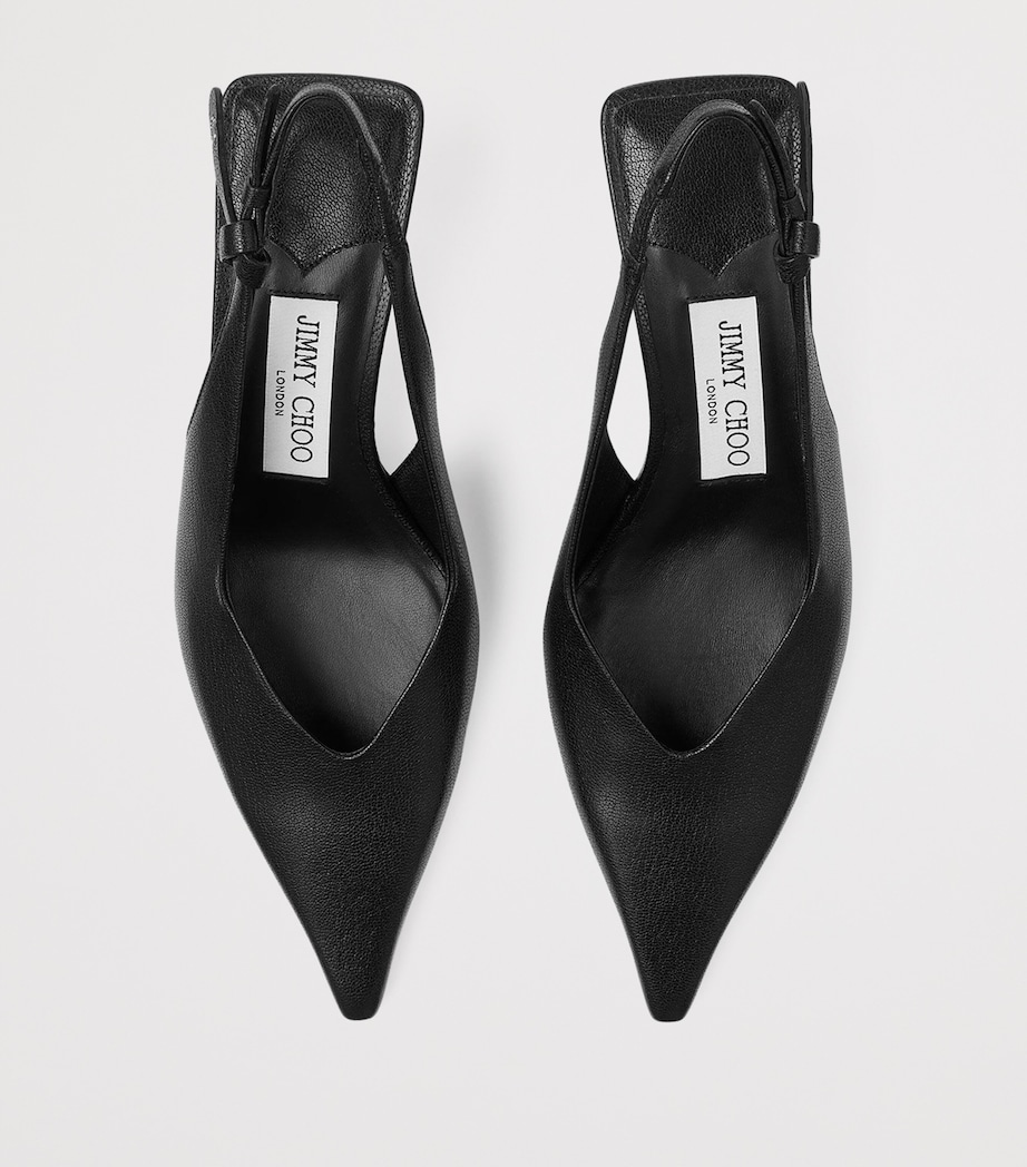 Camie 60 Leather Slingback Pumps BLACK Image 3