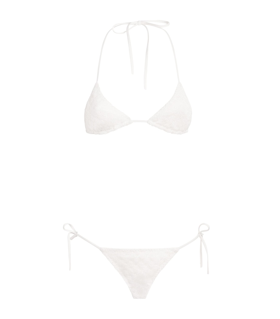 Metallic Plunge Bikini S01JWWHITE Image 1