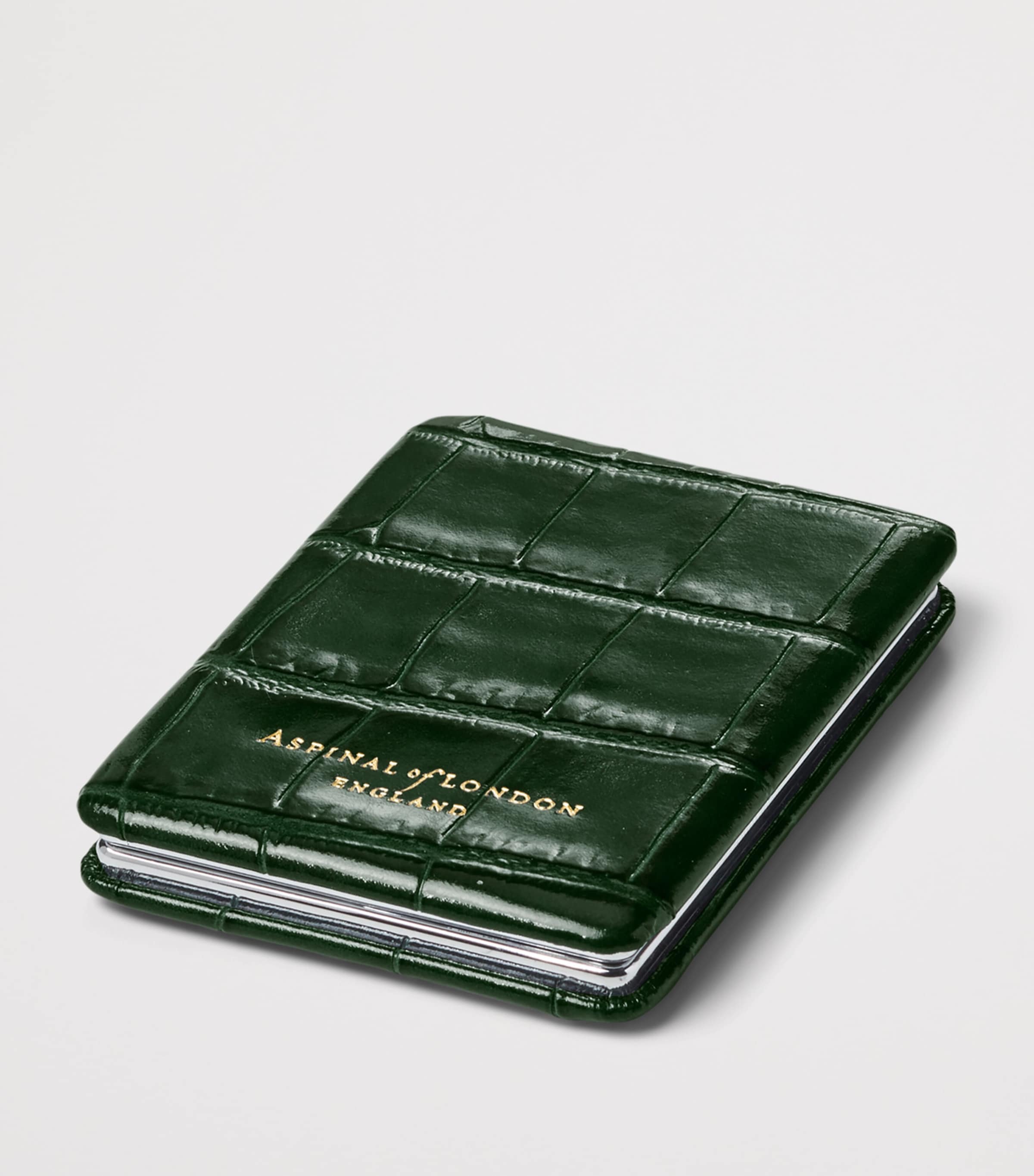 Aspinal Of London Croc-Embossed Leather Handbag Mirror Evergreen Image 2