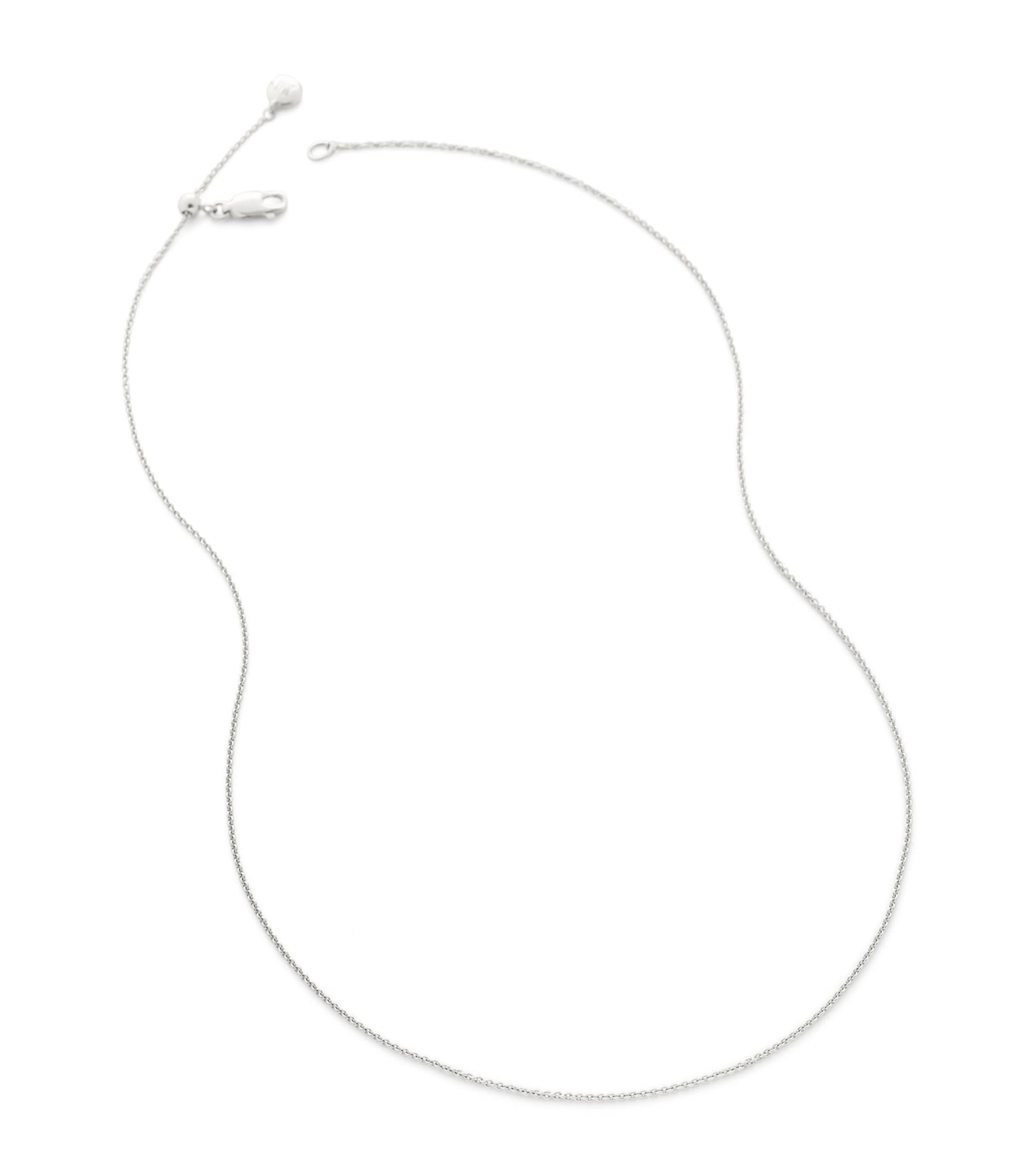 Monica Vinader Sterling Silver Chain Necklace In Brown