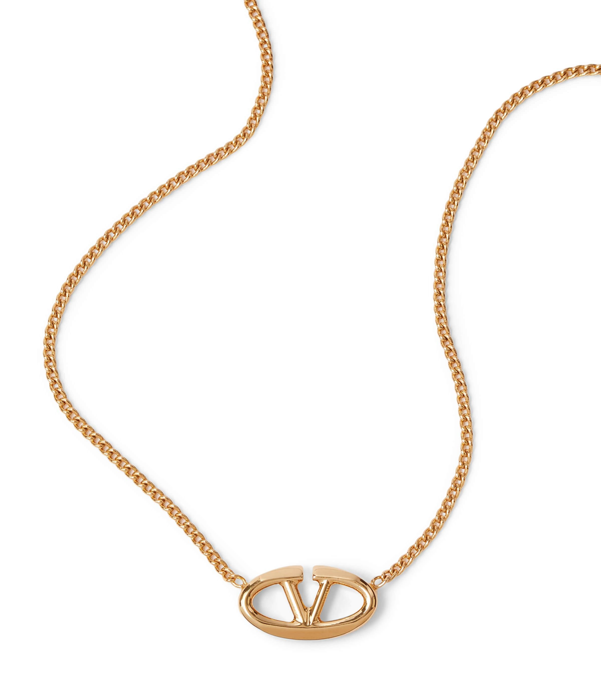 Valentino Garavani The Bold Edition Vlogo Necklace In Gold