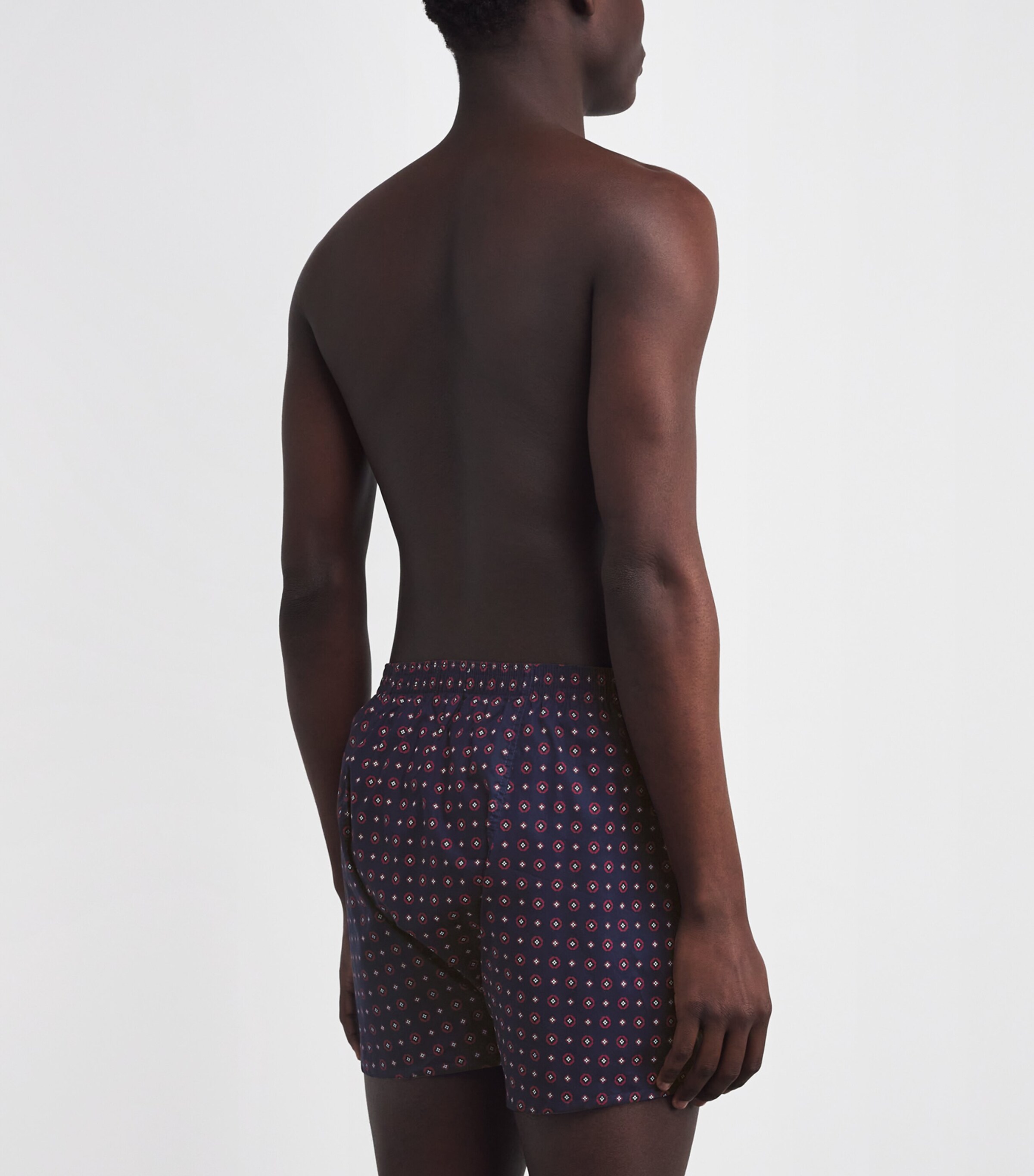 Cotton Geo Print Traditional Boxer Shorts 107NAV Image 3