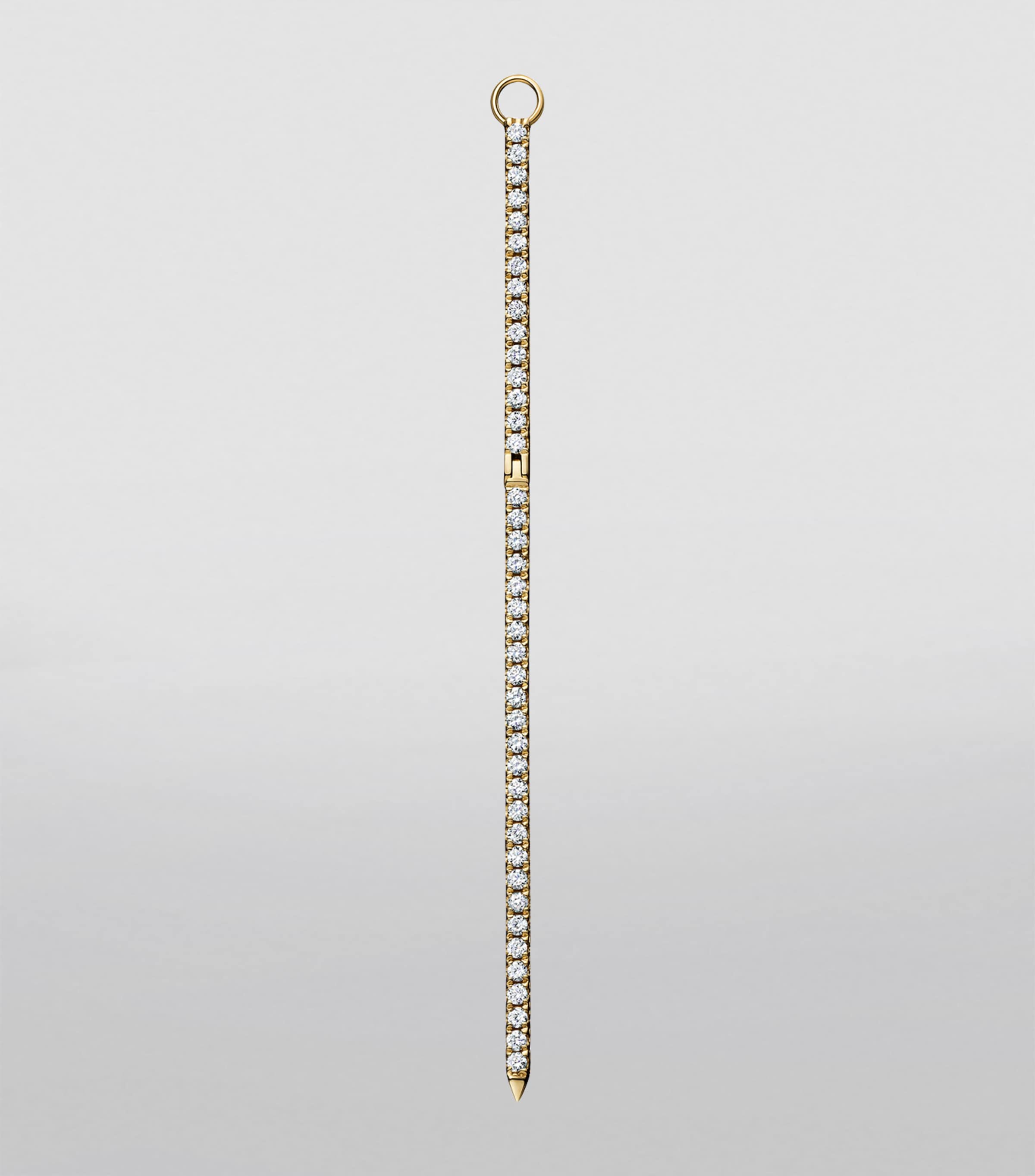 Diamond and Sapphire Eternity Bar Earring Charm (50mm) YELLOW GOLD Image 2