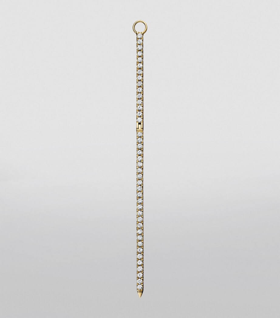 Diamond and Sapphire Eternity Bar Earring Charm (50mm) YELLOW GOLD Image 2