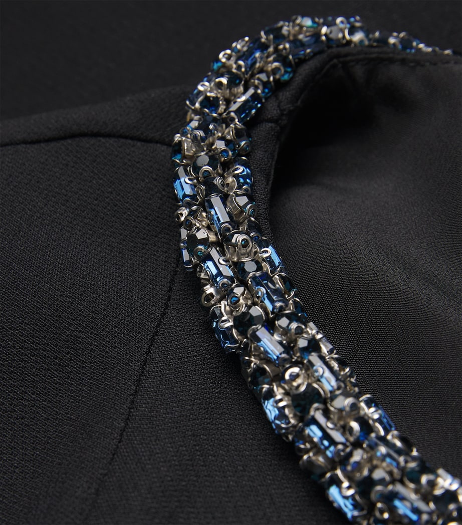 Wool-Silk Embellished Gown BLACK Image 5