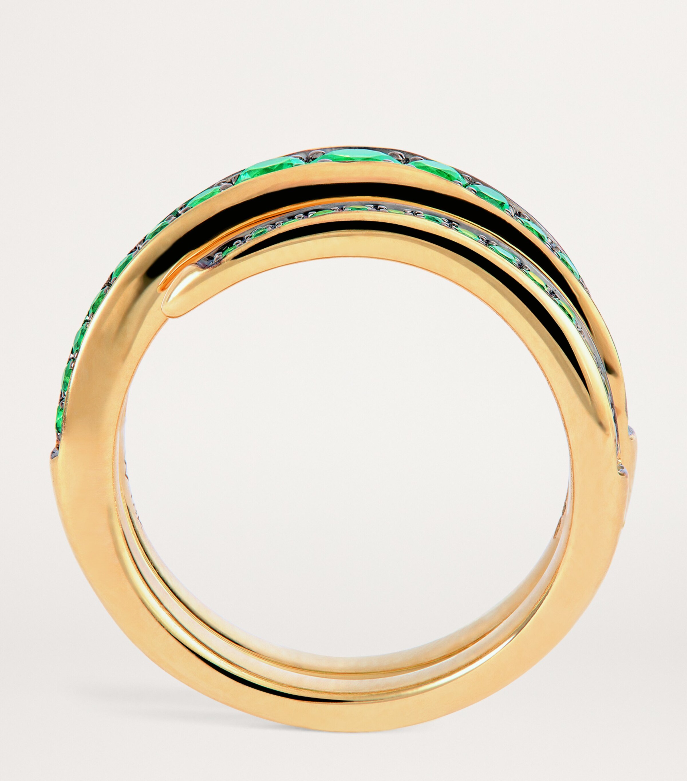 Yellow Gold and Emerald Double Wrap Ring YELLOW GOLD Image 3