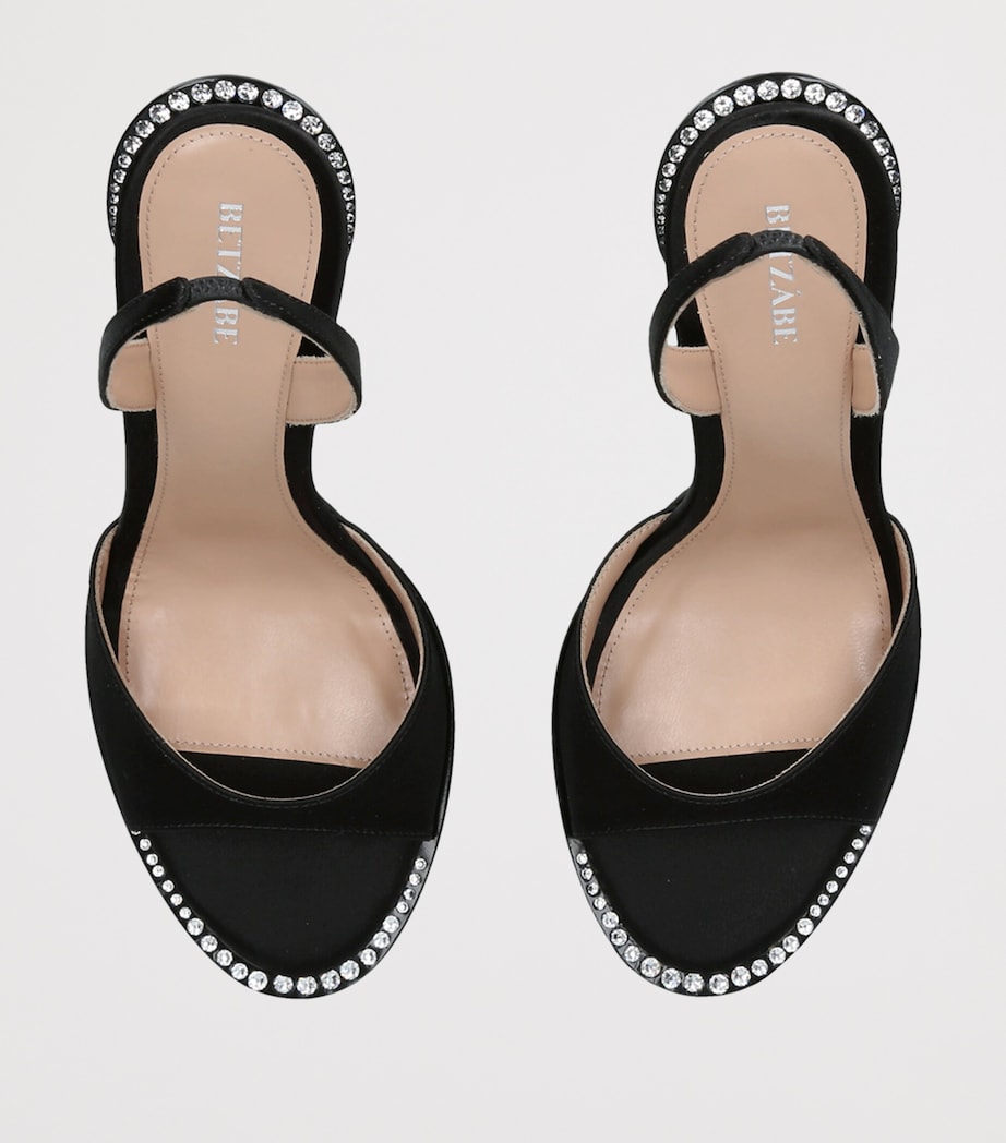 BETZÁBE Satin Slingback Sandals 100 Black Image 3