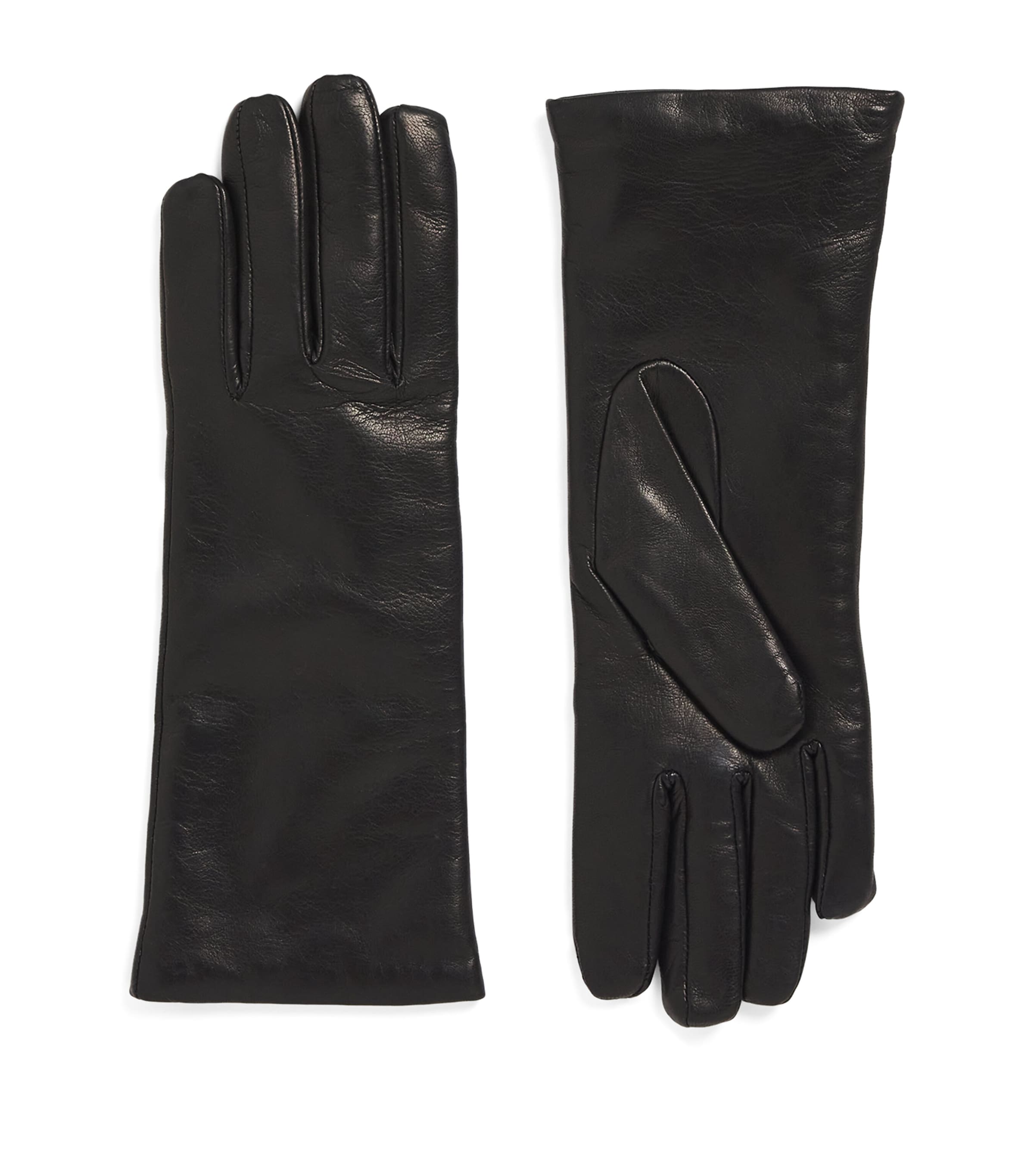 Weekend Max Mara Leather Gloves In Black