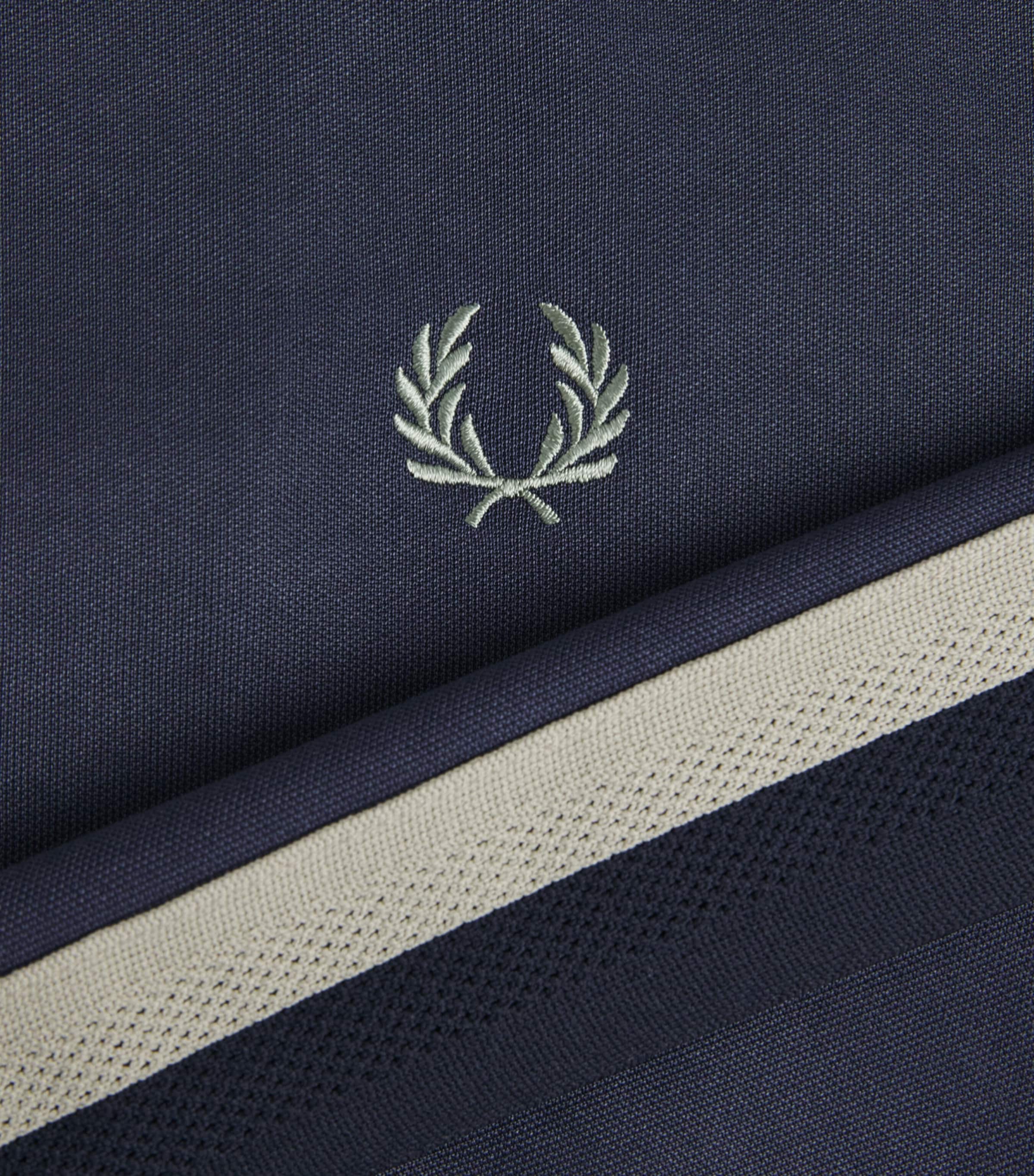 Fred Perry Mens Embroidered Taped Track Jacket Dark Airforce Image 6