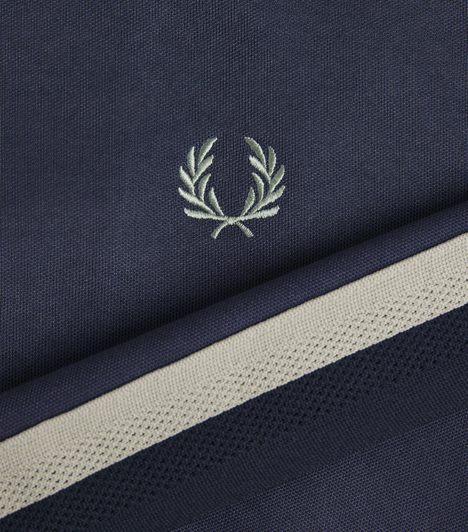 Fred Perry Mens Embroidered Taped Track Jacket Dark Airforce Image 6