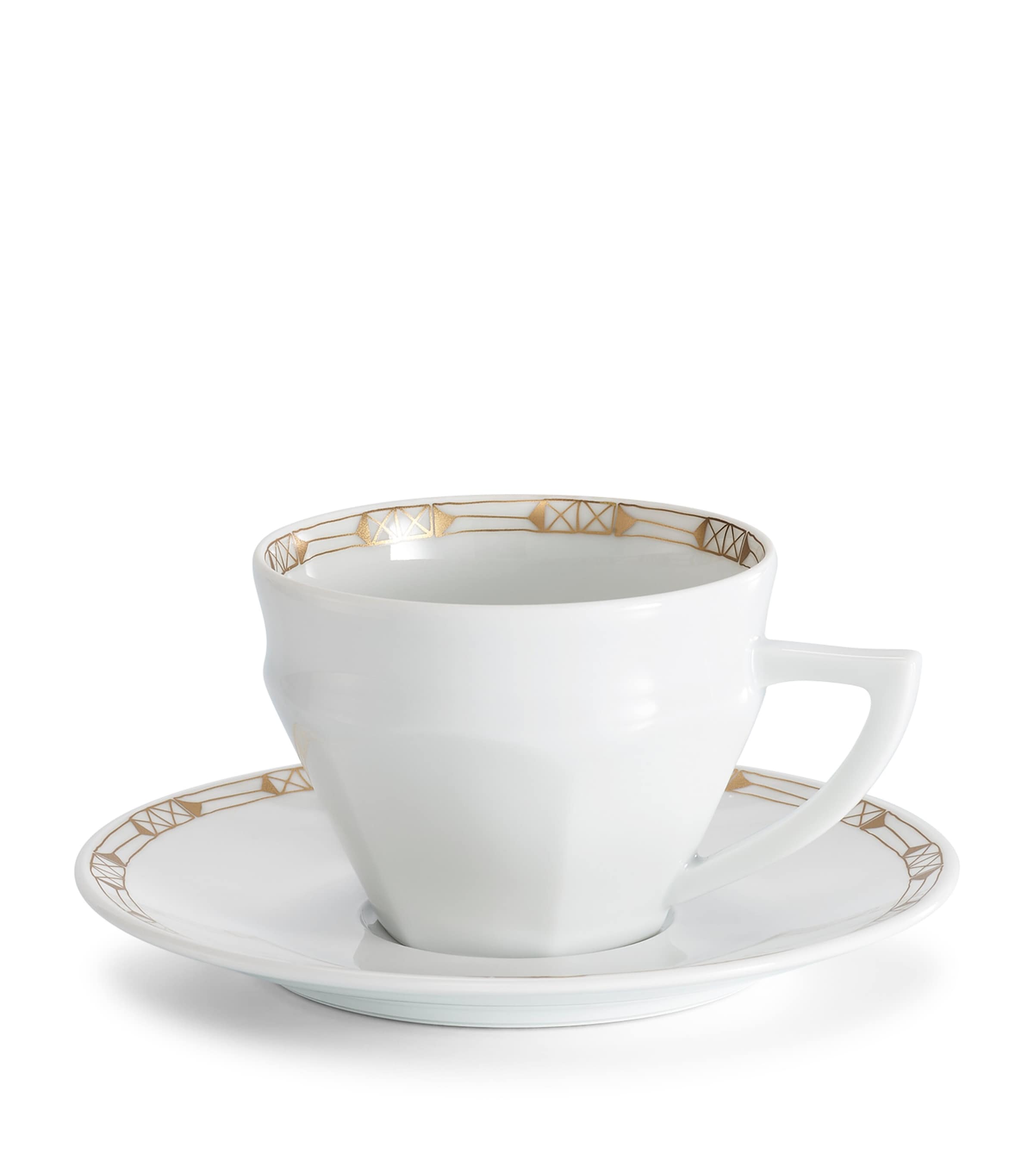 Set of 2 Porcelain Talleyrand Tea Cups and Saucers (220ml) CLEAR Image 2