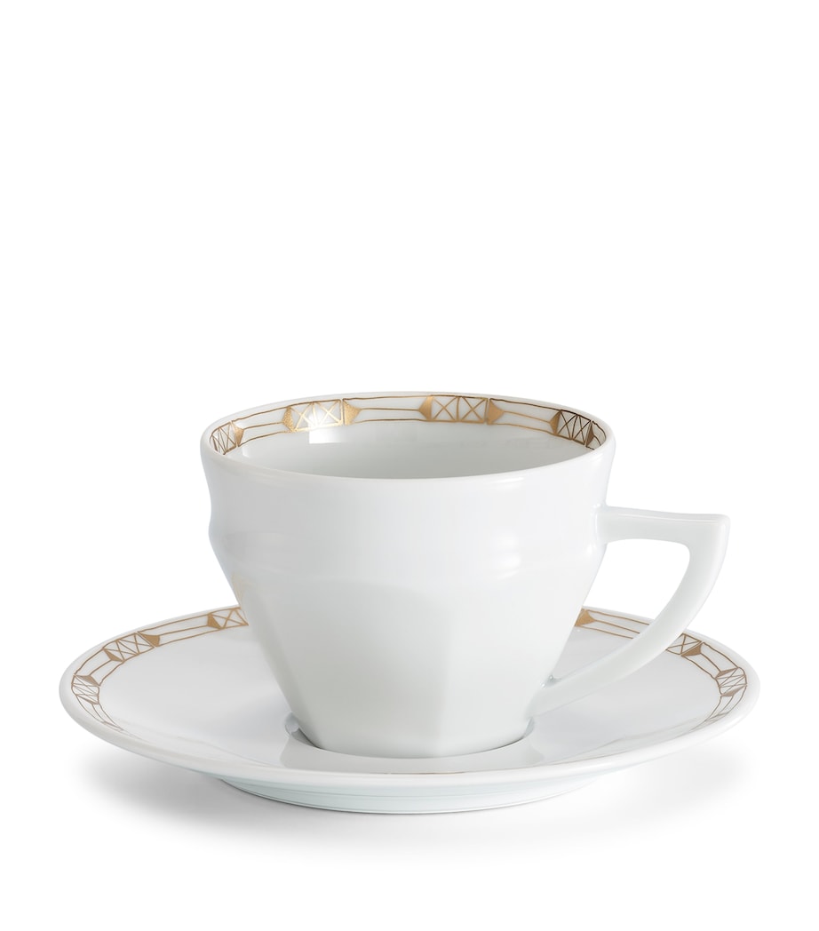 Set of 2 Porcelain Talleyrand Tea Cups and Saucers (220ml) CLEAR Image 2