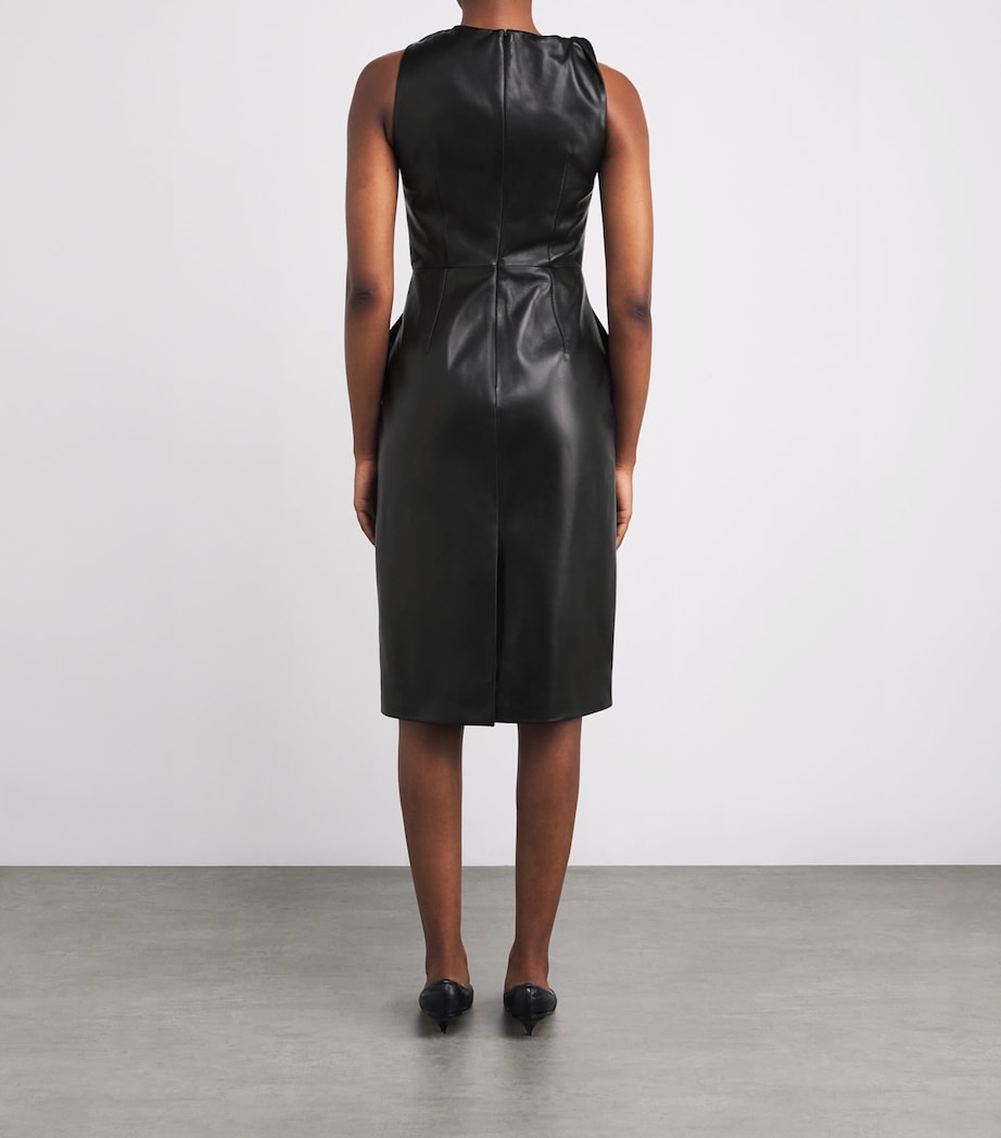 Lambskin Hailee Midi Dress BLACK Image 3