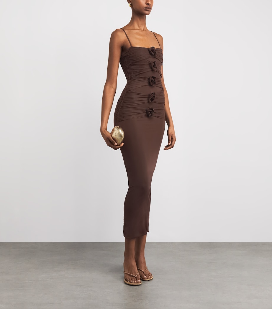 Maygel Coronel Brown Floral Appliqu Susurro Midi Dress | Harrods HK Maygel Coronel Brown Floral Appliqu Susurro Midi Dress | Harrods HK