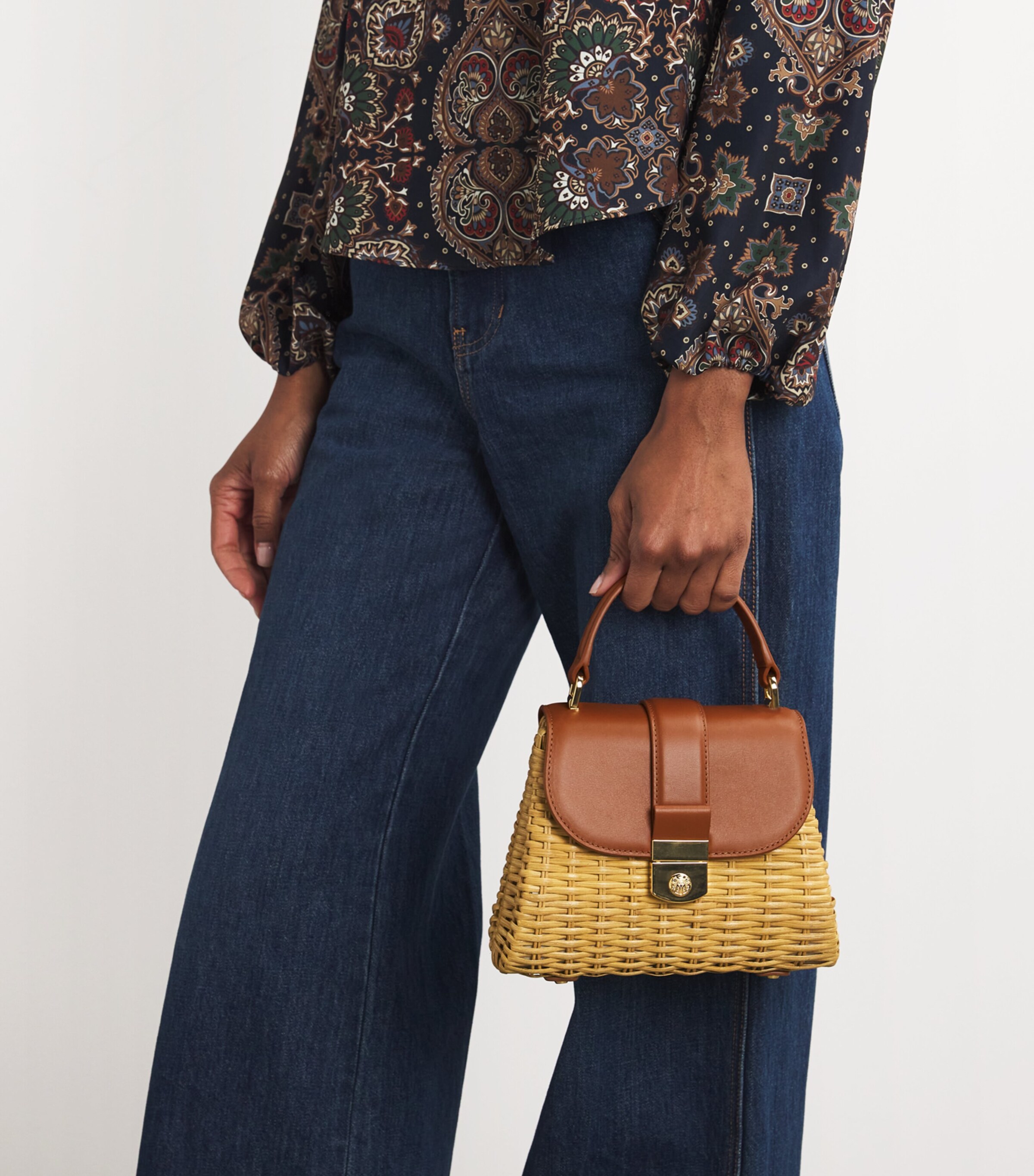 Small Wicker Avenue Top-Handle Bag HAZELWOOD Image 5